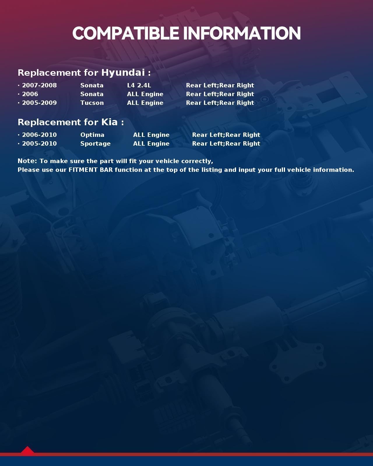 Kax Rear Brake Caliper 19B3100+19B3101 Compatible For Sonata 2006-2008, Sport-Age 2005-2010, Tucson 2005-2009, Optima 2006-2010,