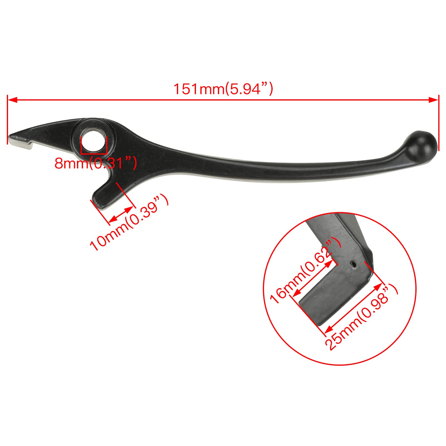 YOXUFA Motorcycle Right Hydraulic Disc Brake Lever for 50cc 70cc 90cc 110cc 125cc SSR Apollo Pit Dirt Bike TaoTao DB10 DB17 RFZ