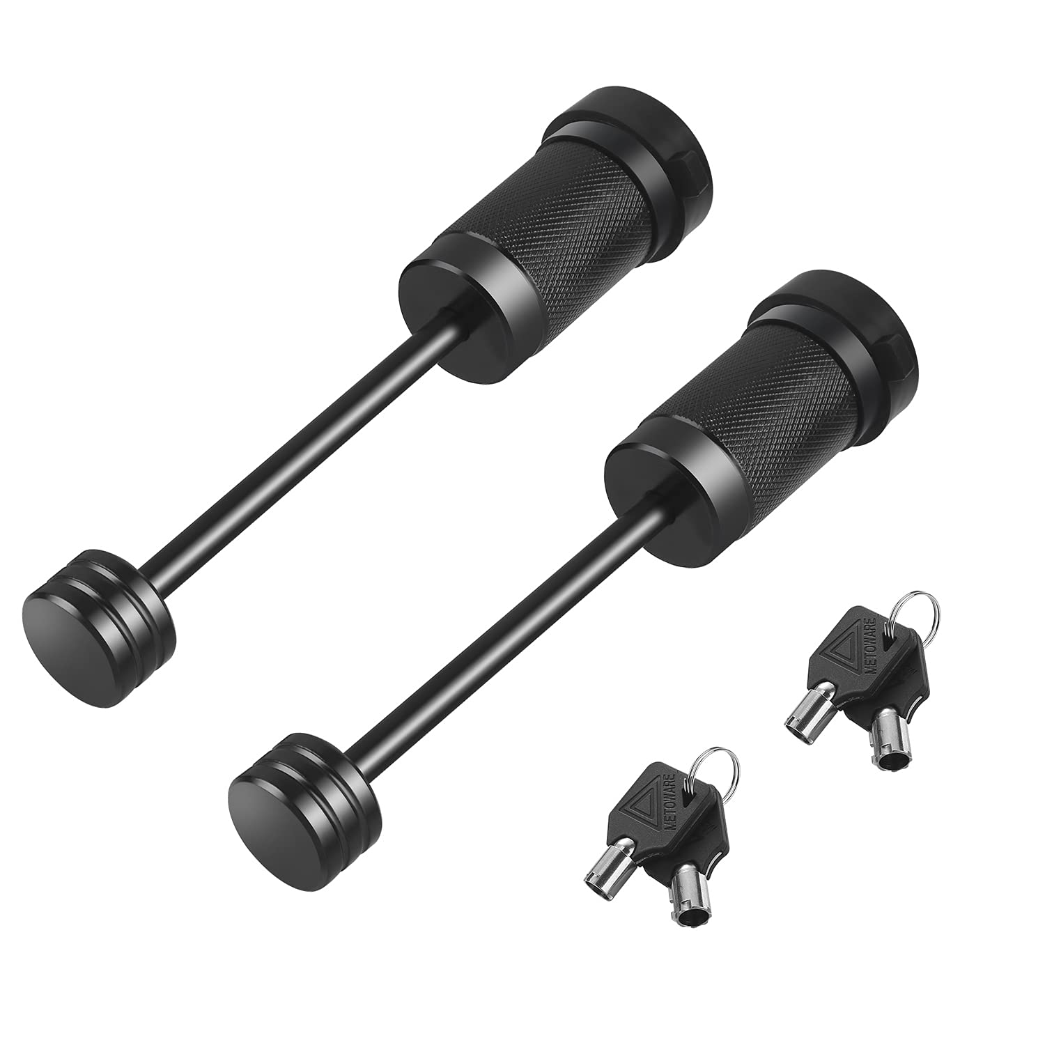 METOWARE Trailer Tongue Coupler Lock 1/4 Dia, 3-1/2 Span, Trailer Hitch Lock for Latch-Type Coupler, Black Trailer Pin Lock for 