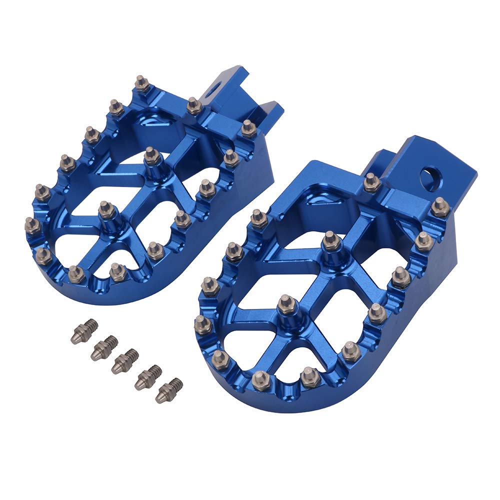 Anxin Motorcycle Foot Pegs Footpeg Pedals Footrest For Pw50 1981-2023 Pw80 1983-2006 Pit Dirt Bike Blue