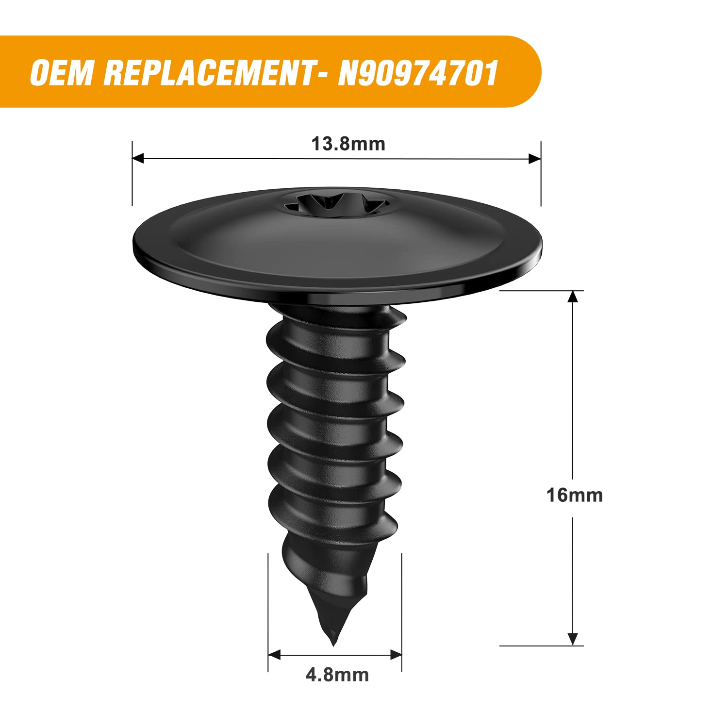 Gooacc 25Pcs T25 M4.8  16 Torx Screw Fender Liner Splash Shield Bumper Cover Compatible With Audi Volkswagen Skoda Porsche, Oem: