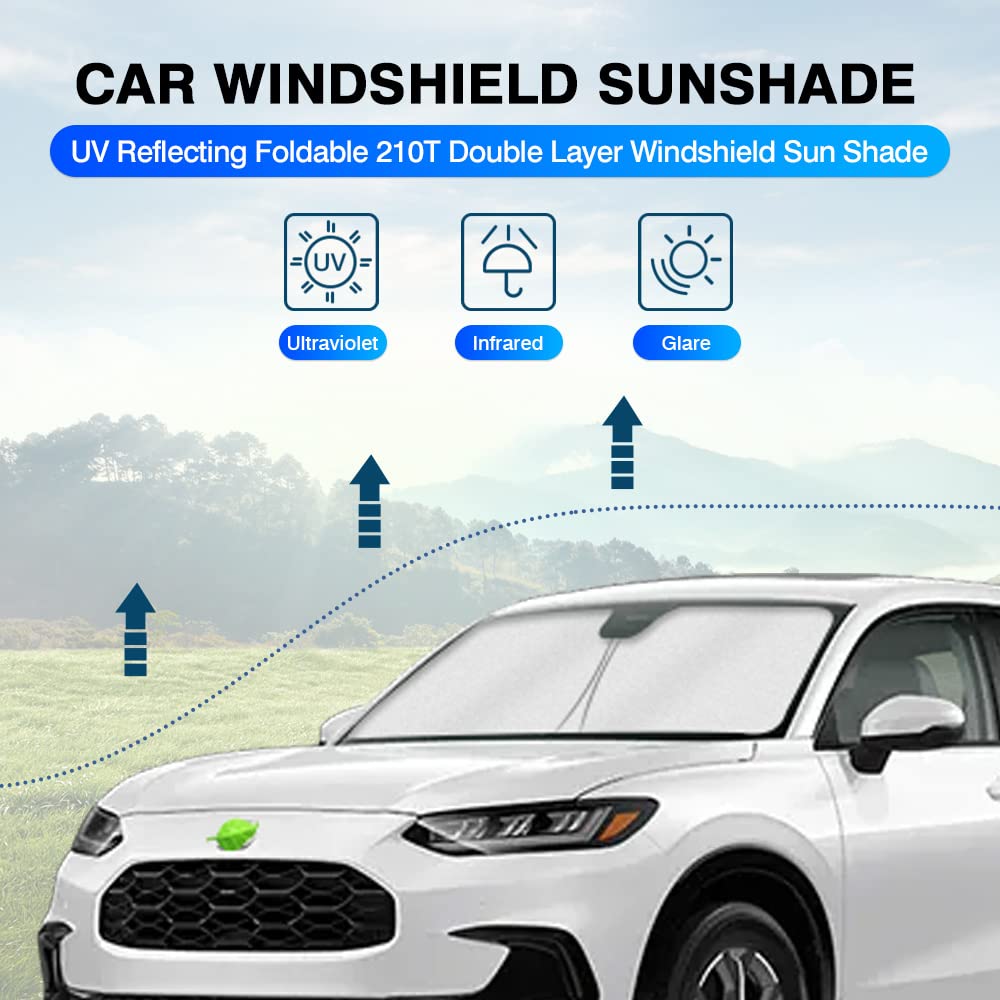 Kust Windshield Sun Shade For Honda Hr-V Accessories 2023-2024 2025 Hrv Sunshade Window Sun Visor Protector Foldable Blocks Uv R