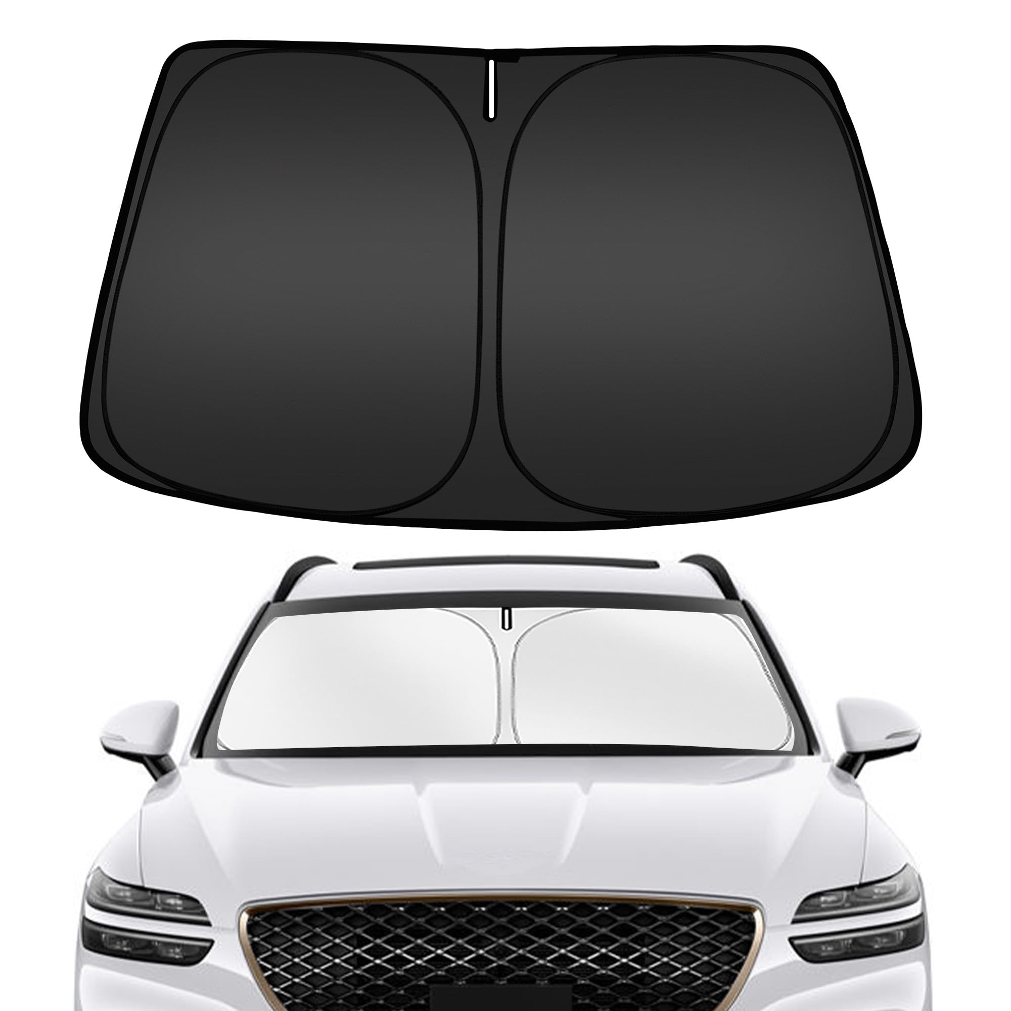 Arismotor Windshield Sun Shade For Genesis Gv70 2022-2025, Custom Fit Foldable Front Window Sunshade Sun Visor Protector, Block