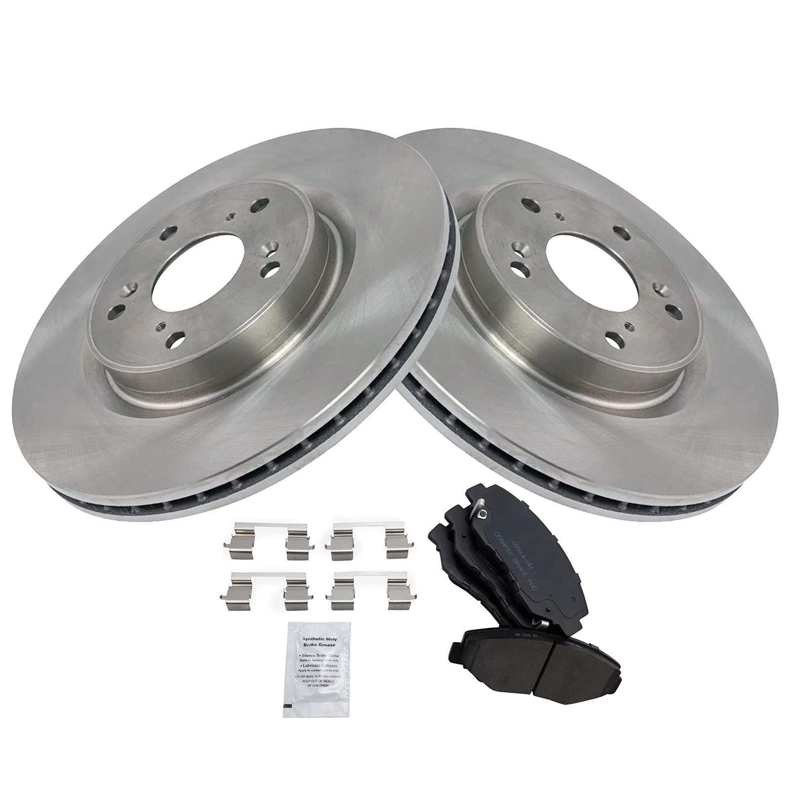 Trq Front Brake Pad & Rotor Kit Brake Pads Brake Rotor Ceramic Compatible With 2012-2015 Honda Cr-V