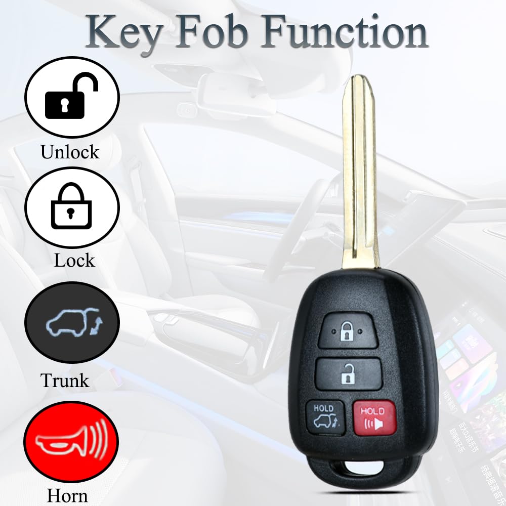 SUPALAND Key Fob Keyless Entry Fits for Toyota RAV4 Highlander Sequoia 2013 2014 2015 2016 2017 2018 Remote Control Key Replacem