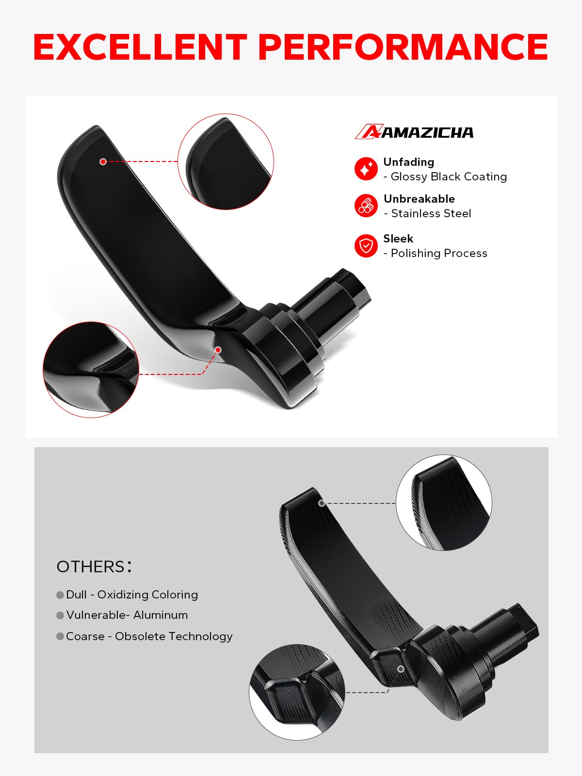 Amazicha Gloss Black Saddlebag Latch Kit Saddle Bag Lifter Compatible For Harley Davidson Touring Street Glide, Electra Glide, Road King, Road Glide, Ultra Limited, Flhr Flht Flhx Flhtk 2014-2023