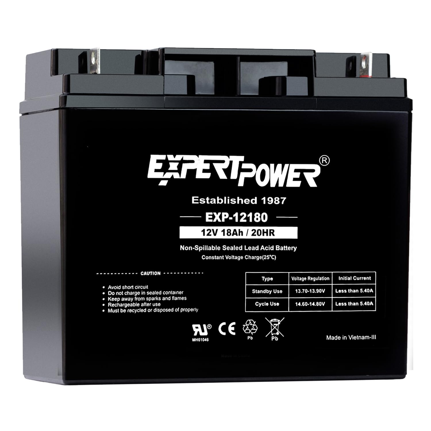 Expertpower Exp12180 12V 18Ah Lead Acid Battery