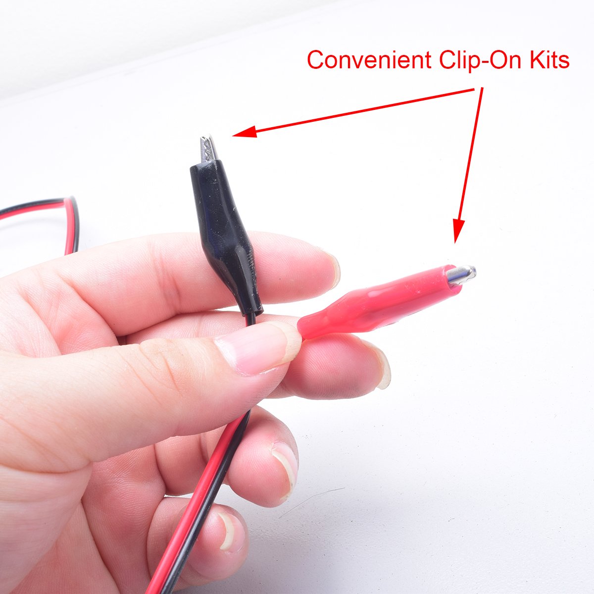 EKYLIN Car Auto Motorcycle Cigarette Lighter Charger Female Socket w/Alligator Clips Battery Clip-on 3.2FT Extension Cable Cigar