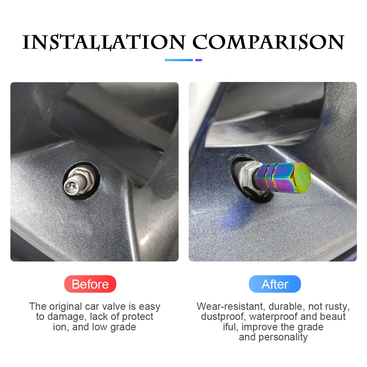 Fekey&Jf 16 Pcs Car Tire Valve Stem Caps, Waterproof Airtight Car Wheel Tire Valve Stem Caps/Covers Universal For Cars, Bicycles