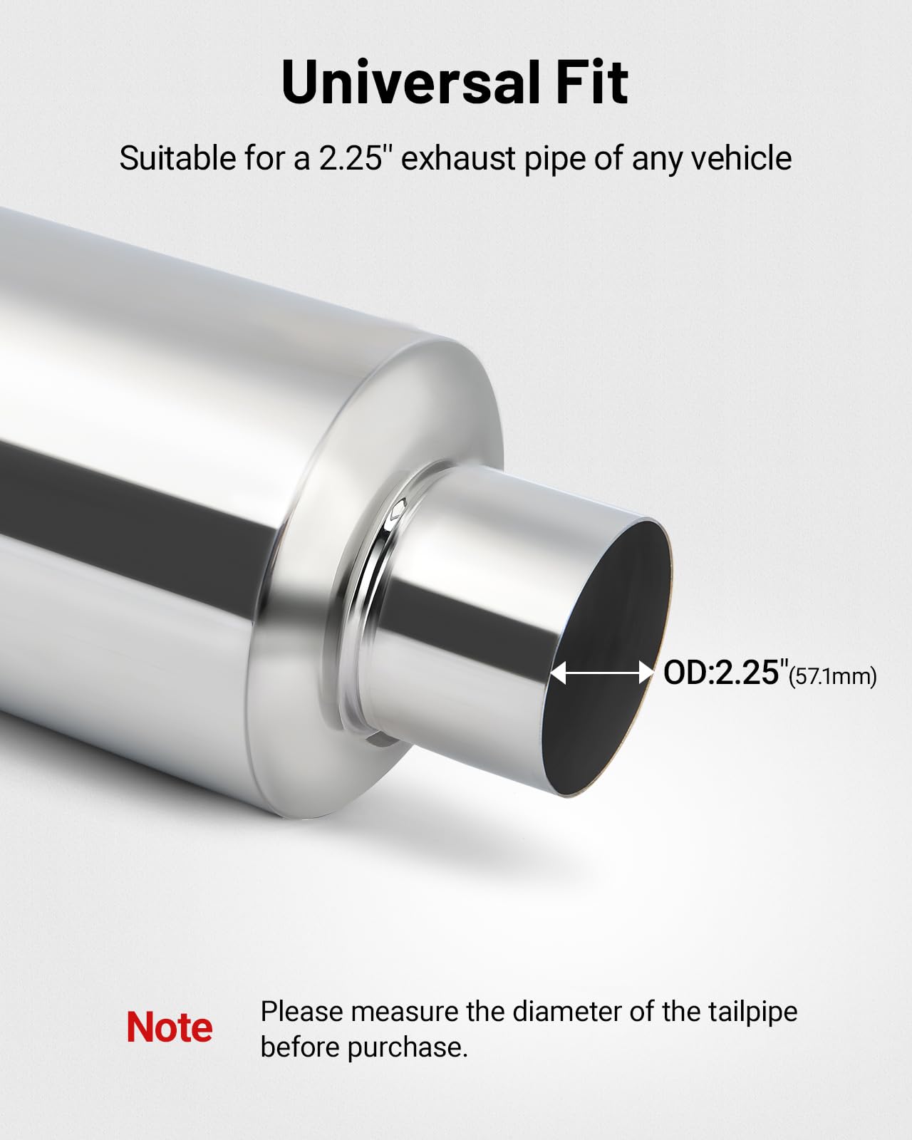 Evil Energy 2.25'' Resonator Muffler Stainless Steel (2.25 Inch Inlet/Outlet, 13.8'' Length)