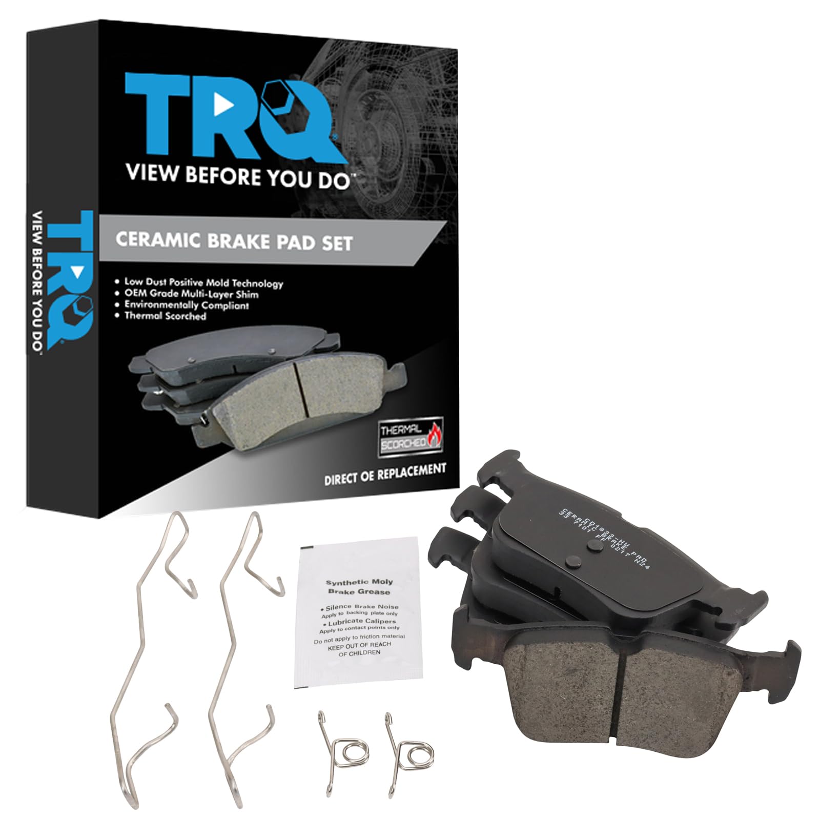 TRQ Premium Posi Ceramic Brake Pad Rear Set for Ford Edge Fusion Lincoln MKC MKZ
