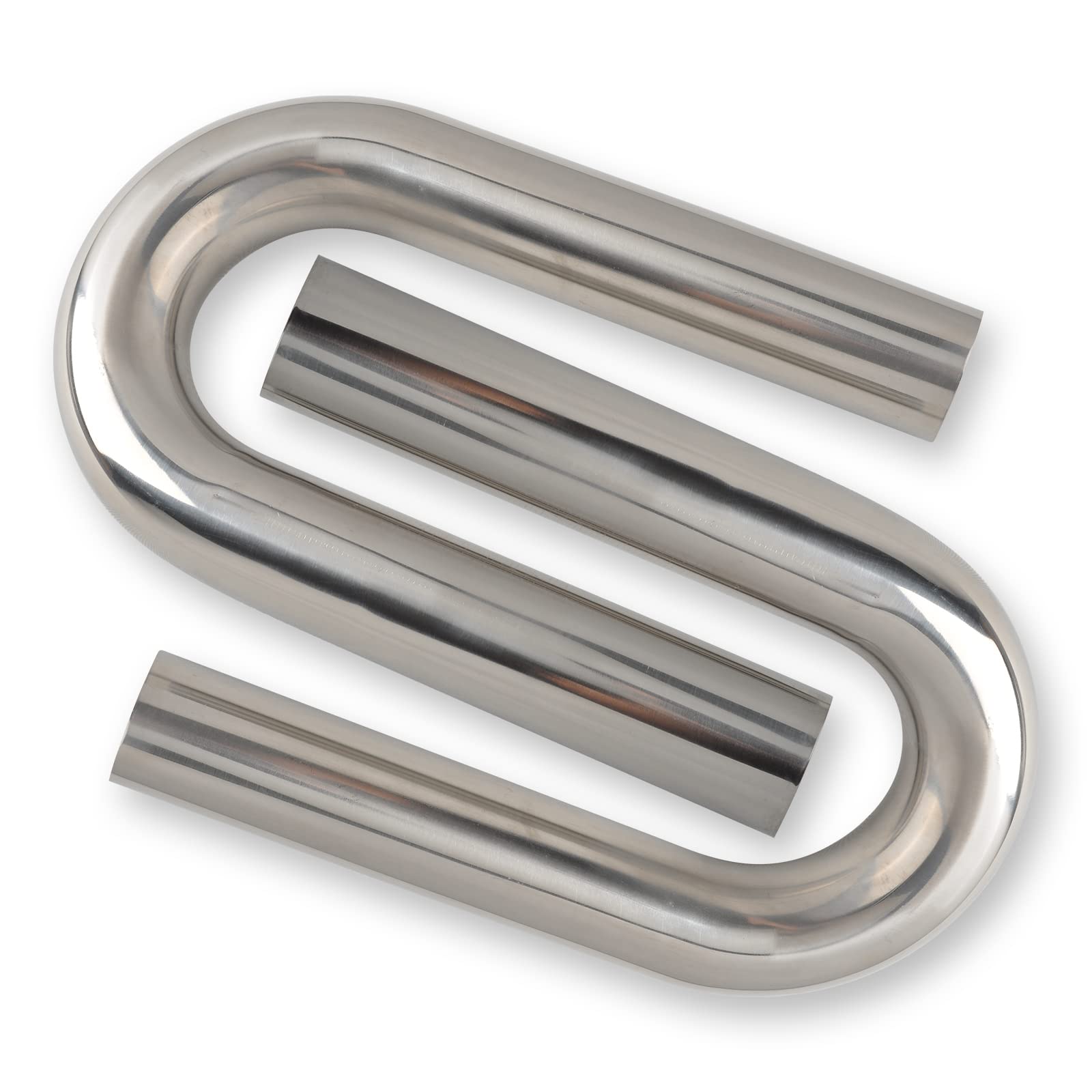 Fgjqefg 2.25 Inch 180 Degree Diy Custom Mandrel Exhaust Pipe Tube Pipe, T304 Stainless Steel, Universal Fit, 22.82 Inch End To End Length, 2.25'' Od Mandrel Bend Pipe 2Pcs