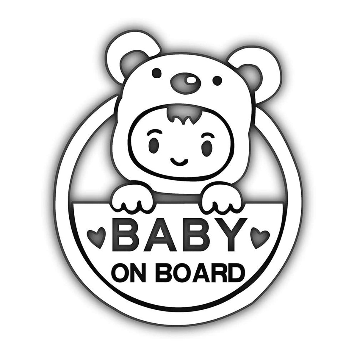 Biinfu Reflective Baby on Board Sign for Car, Caution Decals Reflective Kids Safety Warning Sticker Marks for Driver, Heat Resis