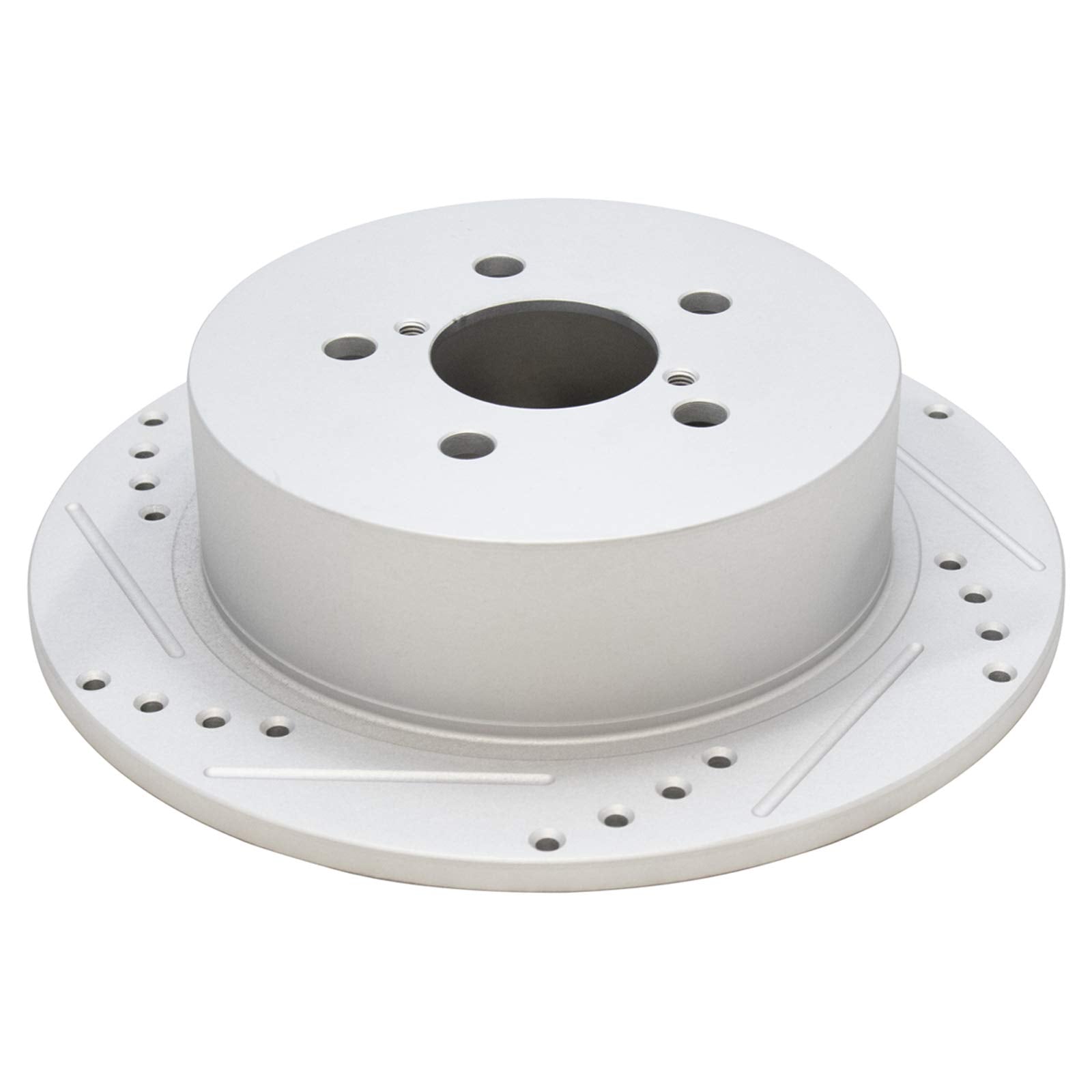 Trq Rear Performance Brake Rotors Set Solid Premium G-Coated Cross Drilled & Slotted Compatible With 2005-2009 Subaru Legacy Out