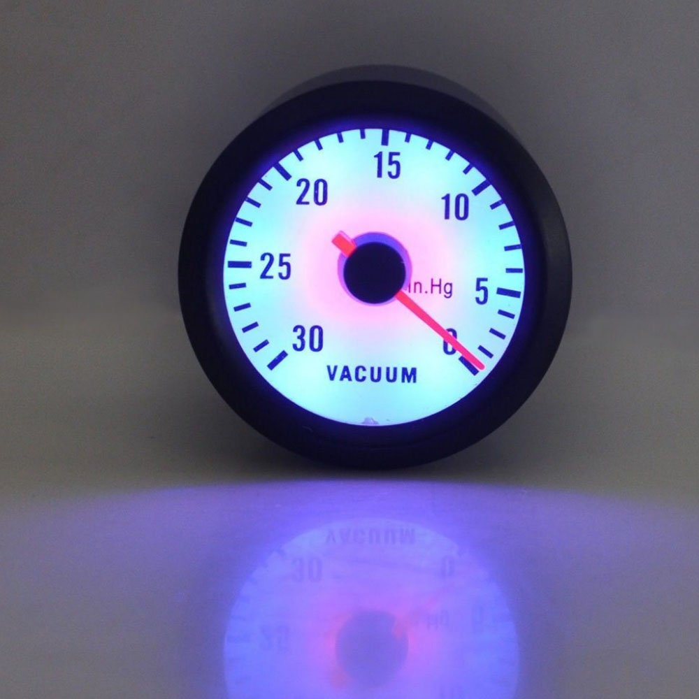 ESUPPORT Car Motor Vehicle Black Face 2'' 52mm Pointer Vacuum Gauge Meter LED Light