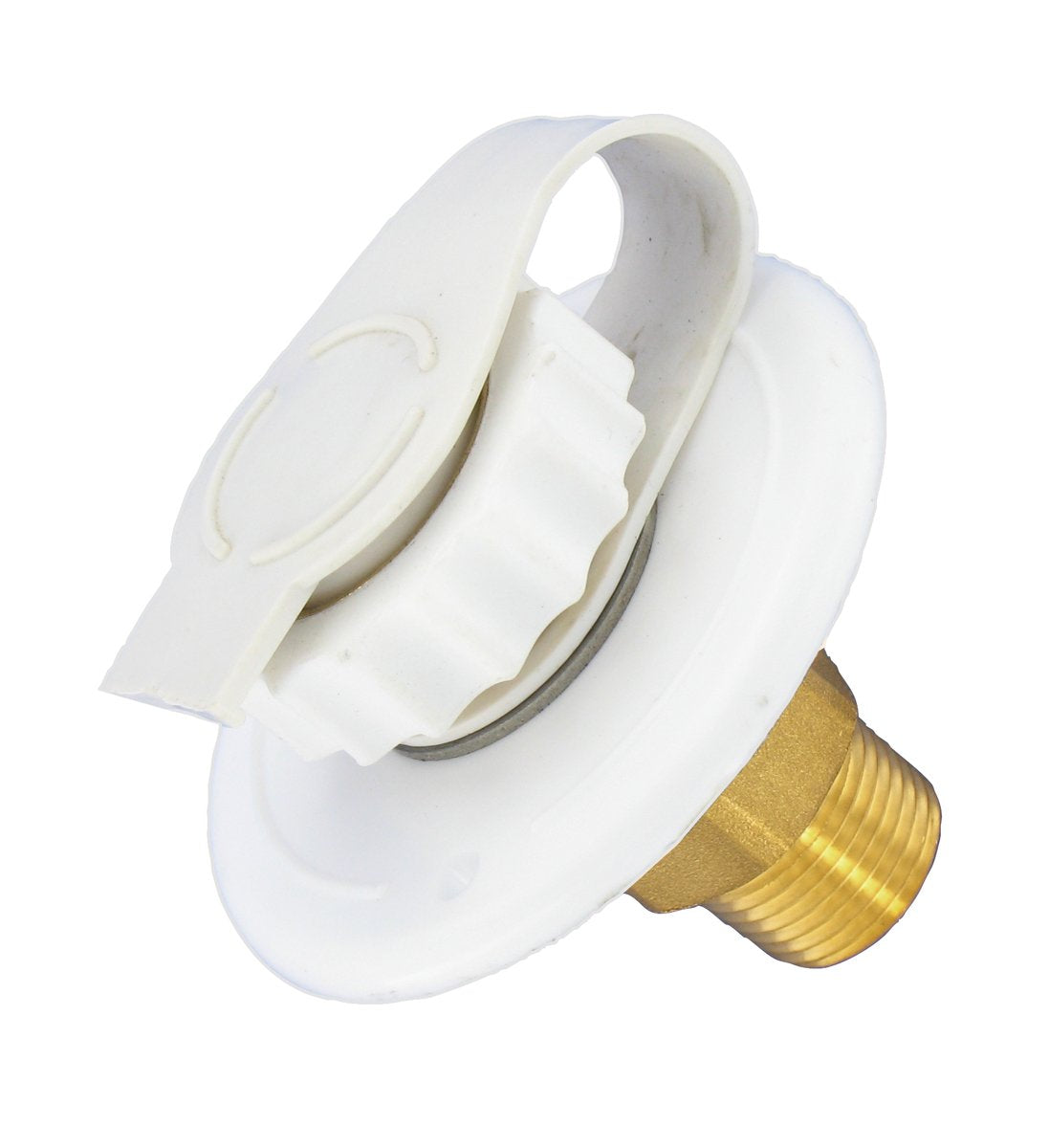 Valterra A01-0170LF White 2-3/4' MPT Lead-Free Flush Mount Water Inlet (Pack of 1)