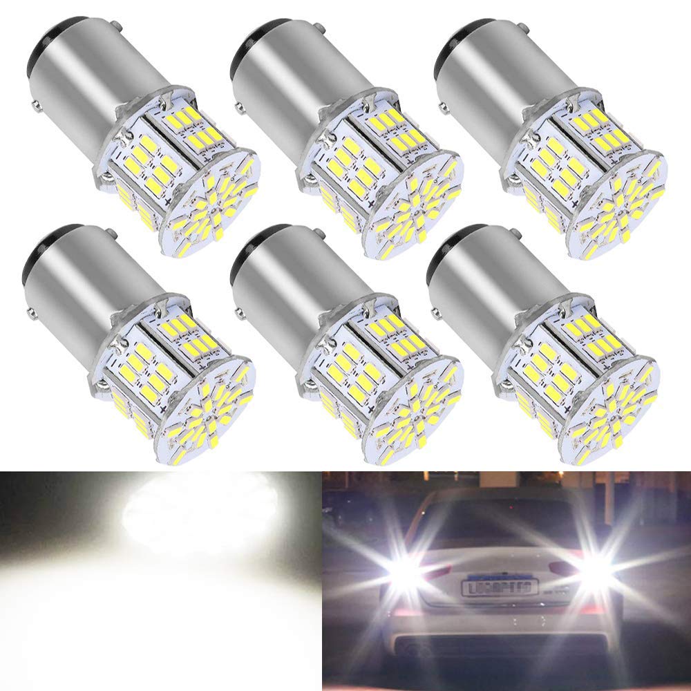 Blyilyb Ba15D 1130 1142 1176 Led Bulb Bright White Interior Led Light Bulb For Car Trailer Marine Rv Camper Boat As Tail Light - (Pack Of 6)