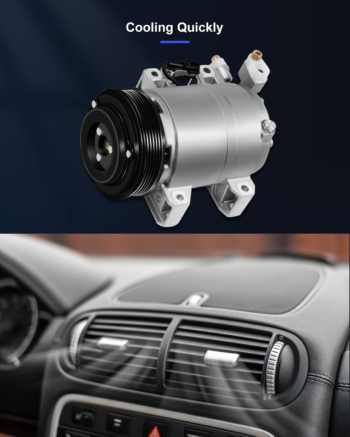 Eccpp A/C Compressor With Clutch Fit For Nissan Altima 2.5L 2002 2003 2004 2005 2006 Ac Compressor Rapid Cooling Dks17D