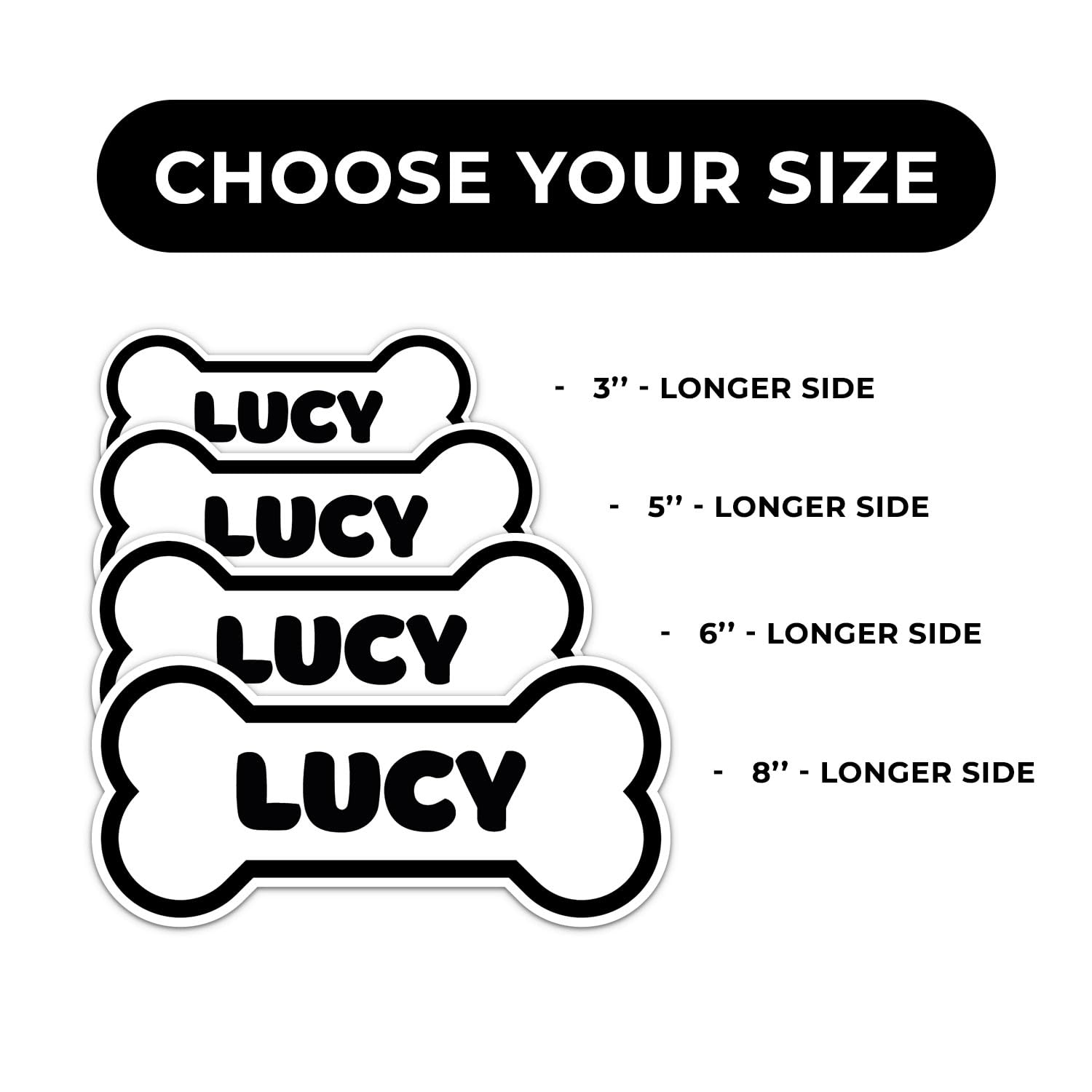 Lucy Dog Name Sticker - Waterproof Vinyl Decal For Car Bumper, Laptop, Water Bottle, Wall, And Window, Size - 6'' Longer Side