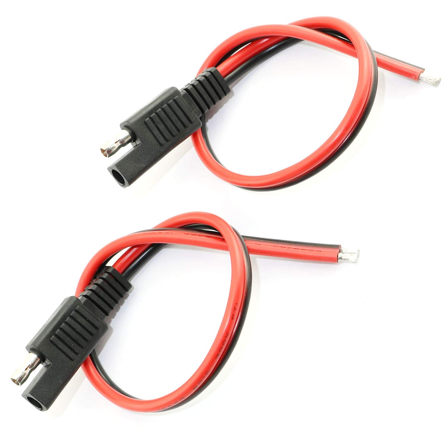 Dgzzi 2Pcs 14Awg Sae Extension Cable 30Cm 2 Pin Sae Single Plug Quick Disconnect Sae Power Automotive Extension Cable For Motorc
