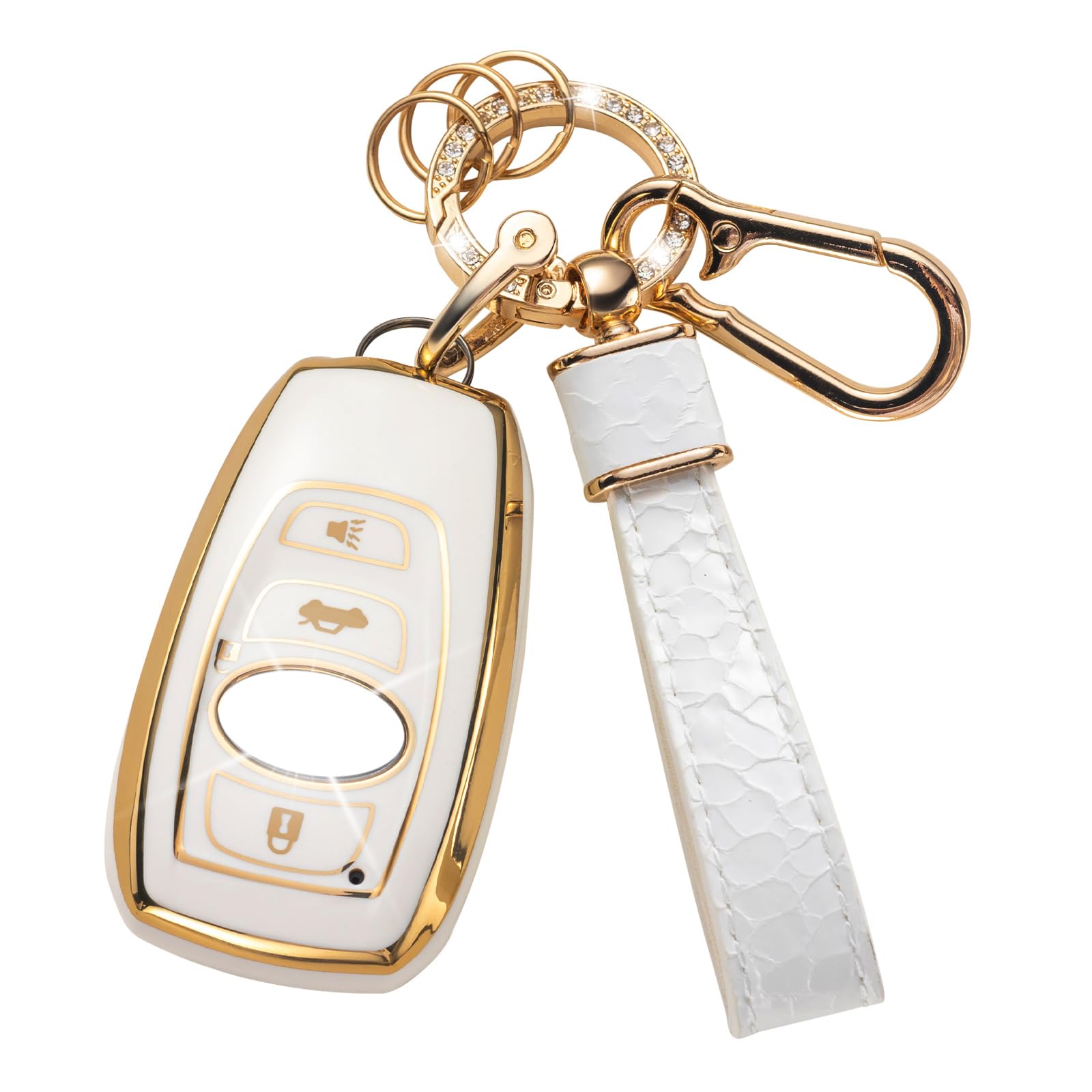 Cacarlike For Subaru Key Fob Cover With Subaru Keychain, Car Key Fob Case Compatible With Ascent Brz Crosstrek Forester Impreza