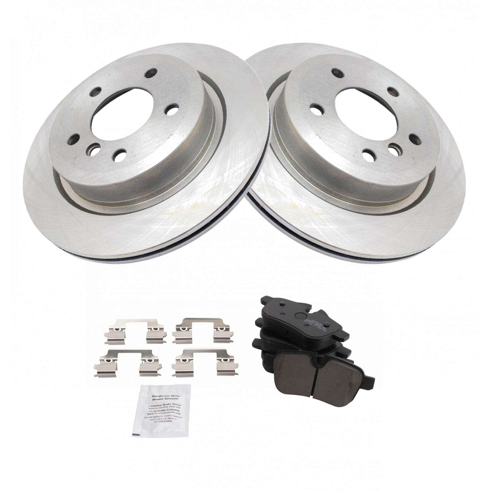TRQ Rear Brake Pad & Rotor Kit Brake Pads Brake Rotor Ceramic Compatible with 2009-2016 BMW Z4
