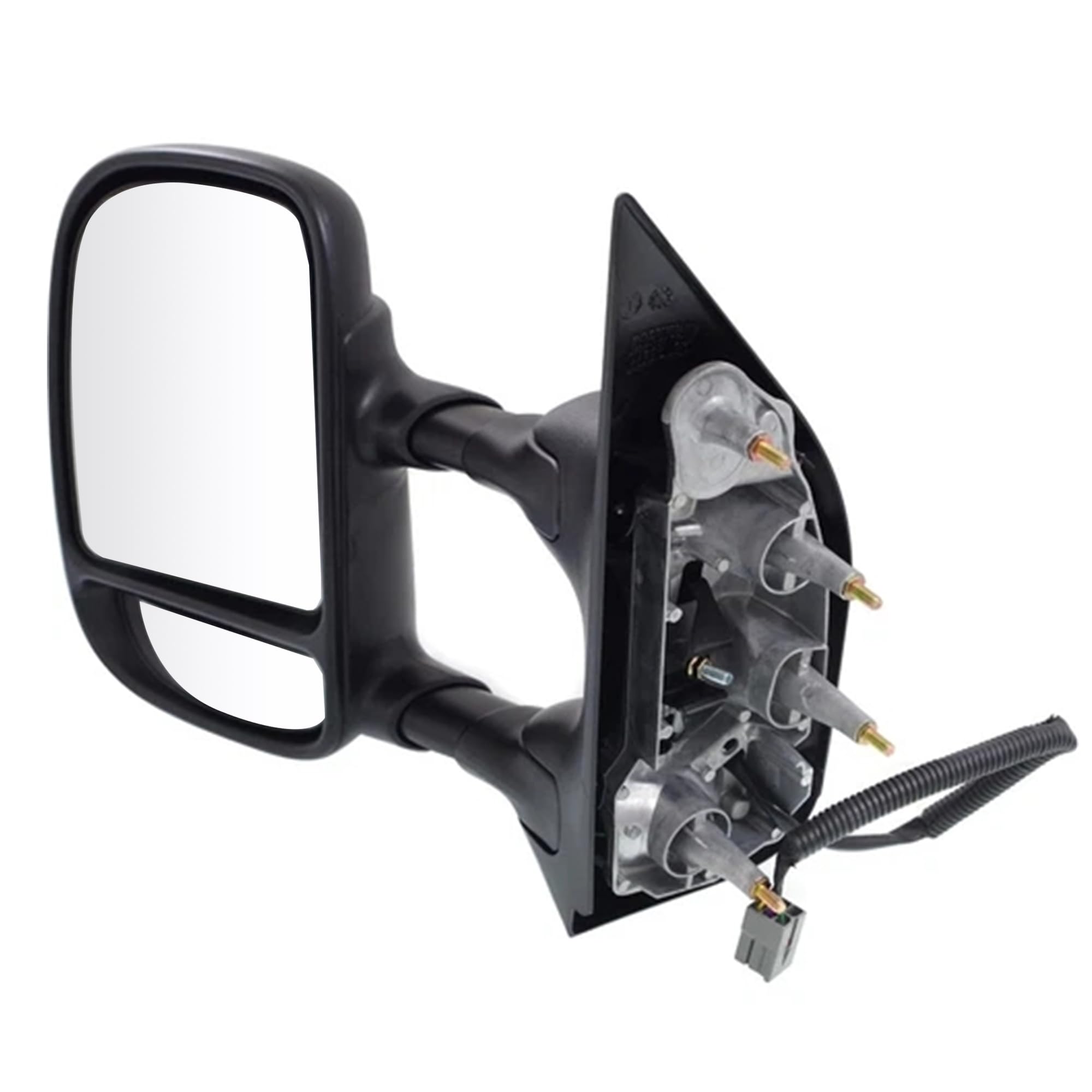 PartsFlow Towing Power Mirror Dual Arm Telescoping Left For 2009-2016 Ford E-350 Super Duty/E-450 Super Duty/E-150/E-250/Econoli