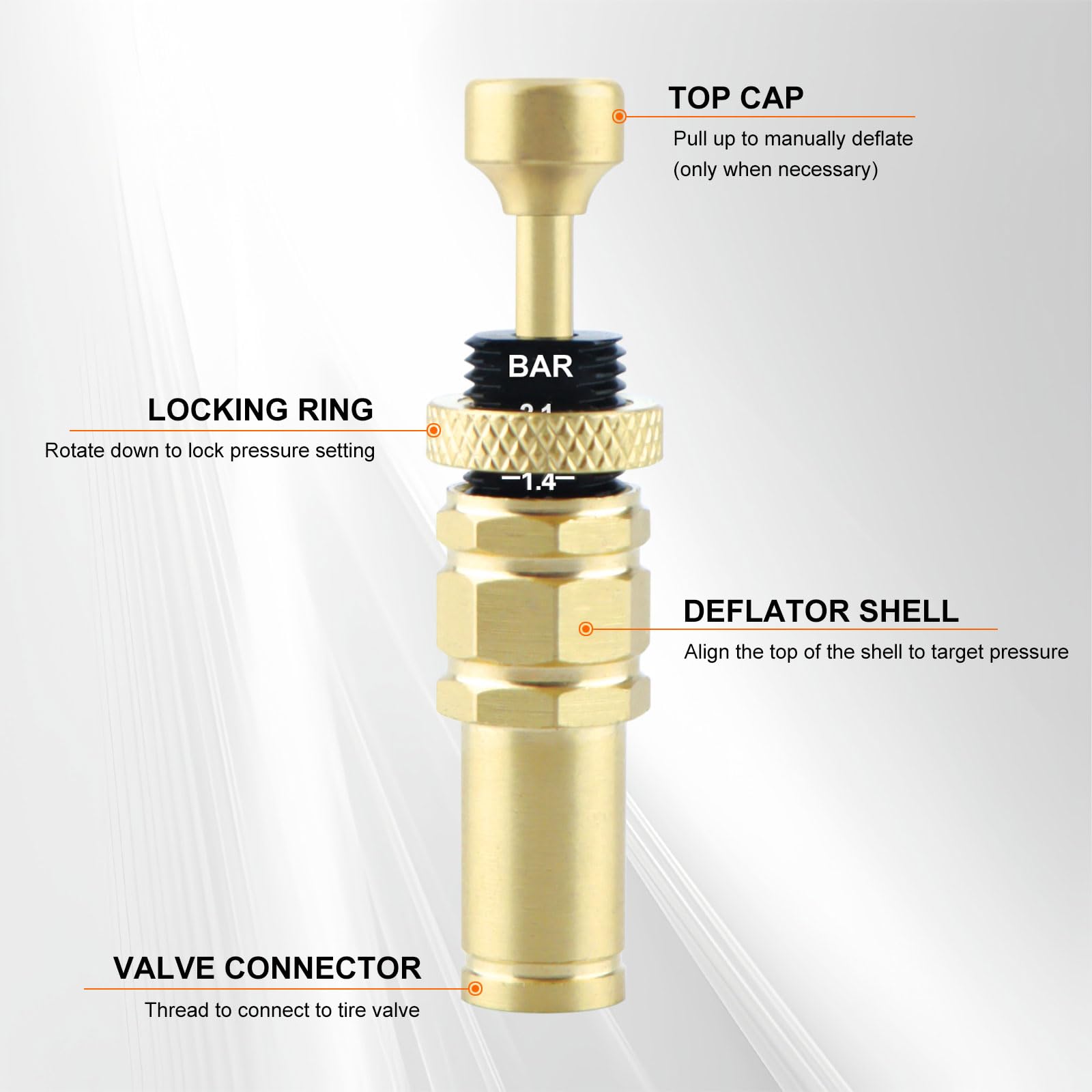 Uharbour Adjustable Tire Deflator, 10-30 Psi Tire Deflators Offroad Accessories, Auto Stop Air Down Tire Deflators, Air Down All