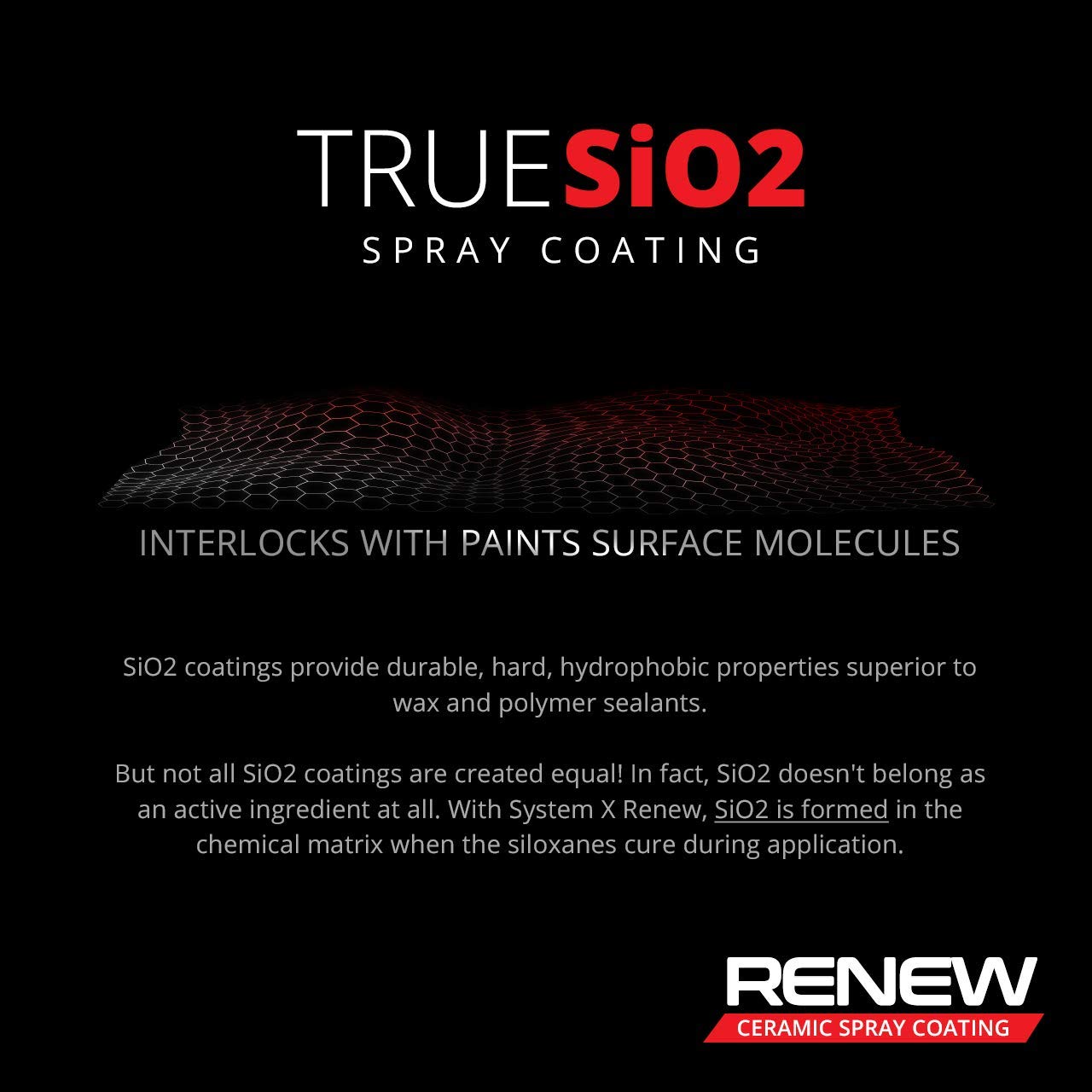 System X Renew Ceramic Spray Coating 16.9 FL OZ - Ultra Hydrophobic Nano Coat for 9+ Months SiO2 Paint Protection - Superior to Wax
