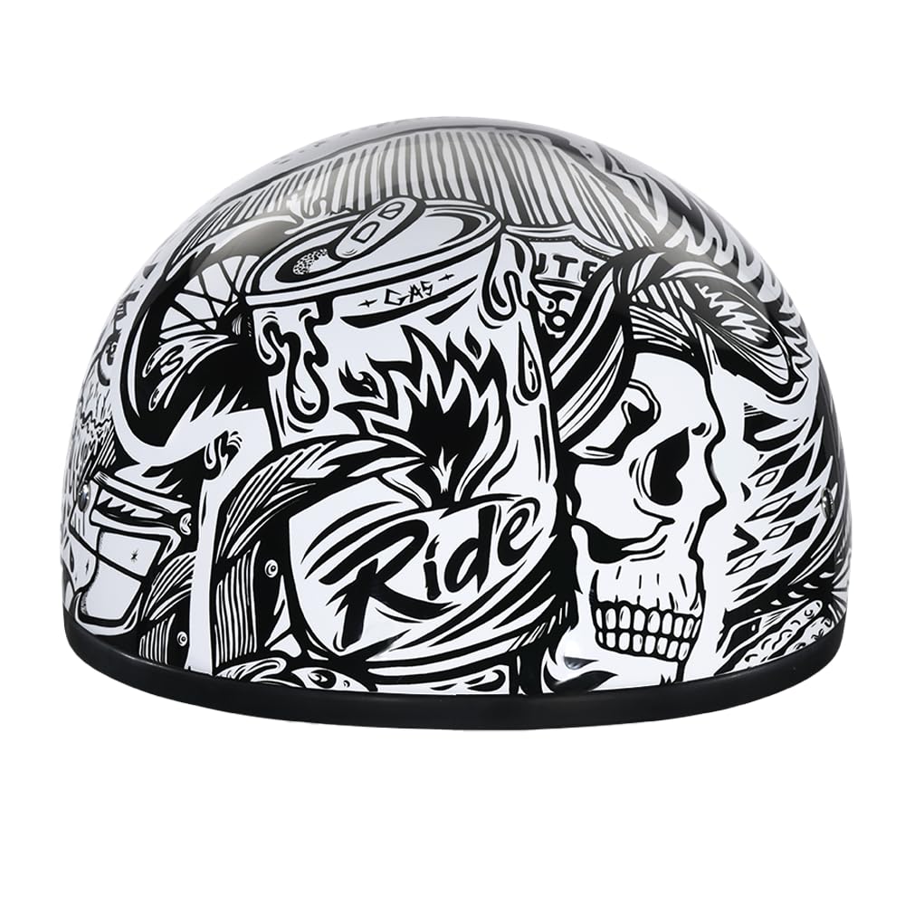 D.O.T. Daytona Skull Helmet- W/Live Fast- 2Xl