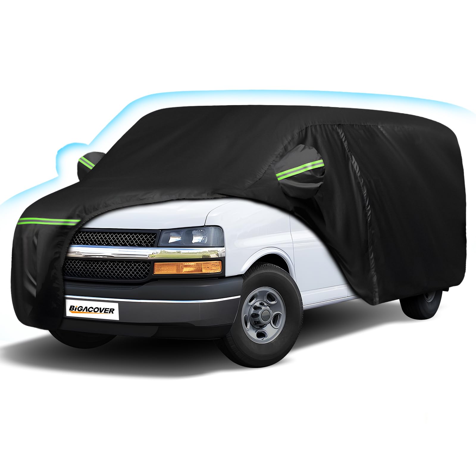 Car Cover for Express Van/GMC Savana Cargo Van 1500/2500/3500 1996-2025 (SWB), 420D Sun Heat Protection Outdoor Full Car Covers 
