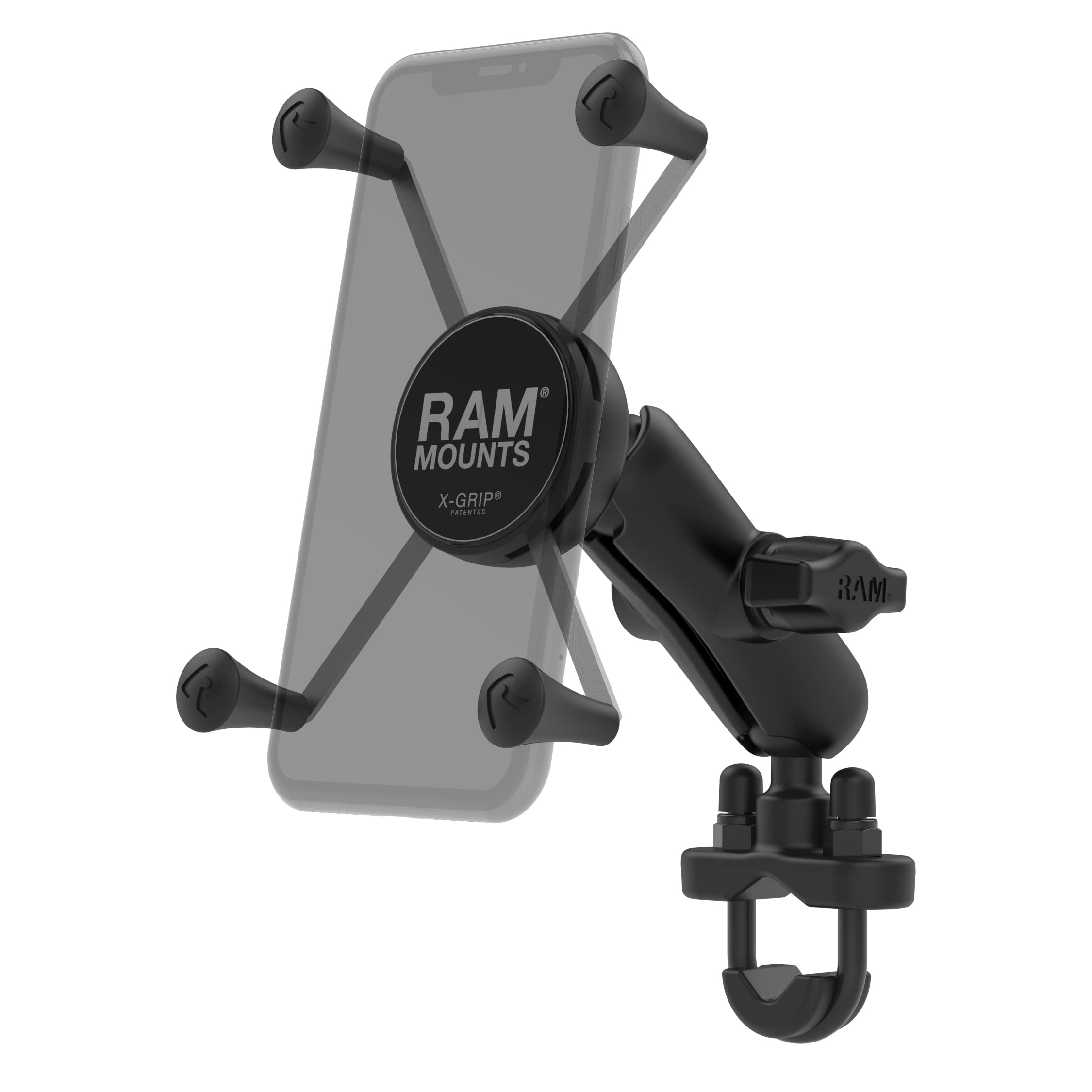 Ram Mounts X-Grip Large Phone Mount With Handlebar U-Bolt Base Ram-B-149Z-Un10U With Medium Arm For Motorcycle, Atv/Utv, Bike