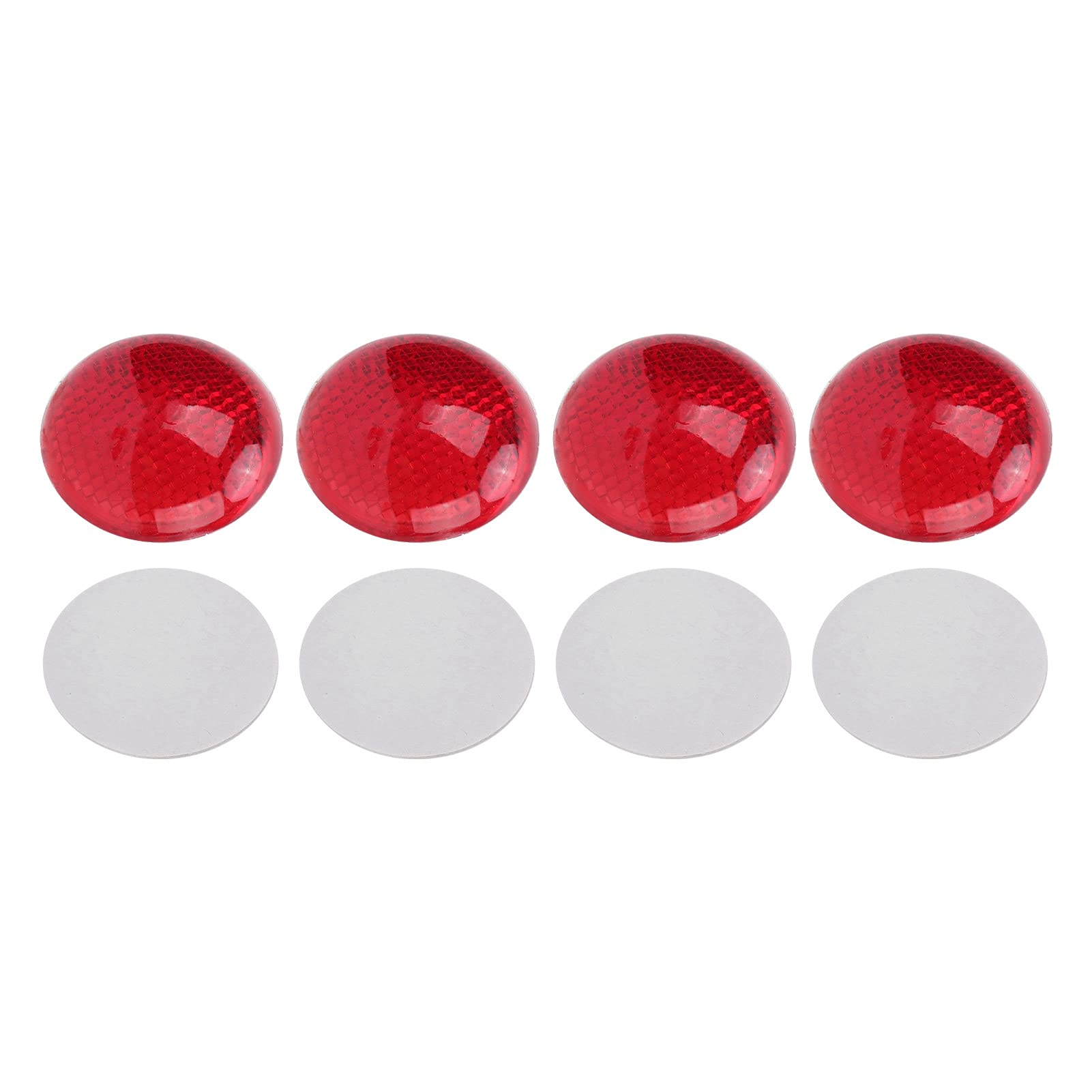 Reflective Sticker, 4Pcs Red Reflector Round 3 Dimensional Abs Decoration Protection Decal For Automobile Motorcycle