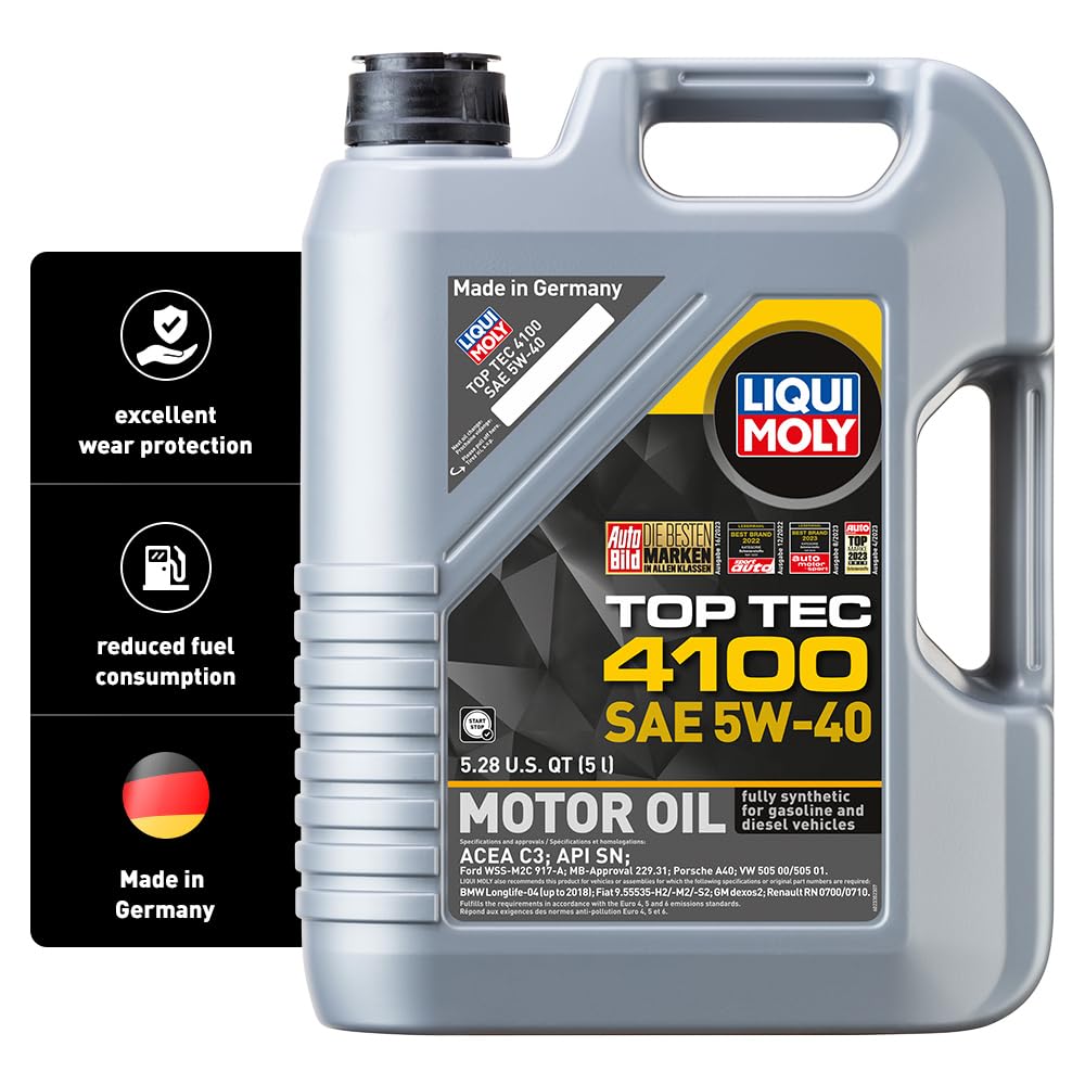 Liqui Moly Top Tec 4100 SAE 5W-40 | 5 L | Synthesis Technology Motor Oil | SKU: 2330