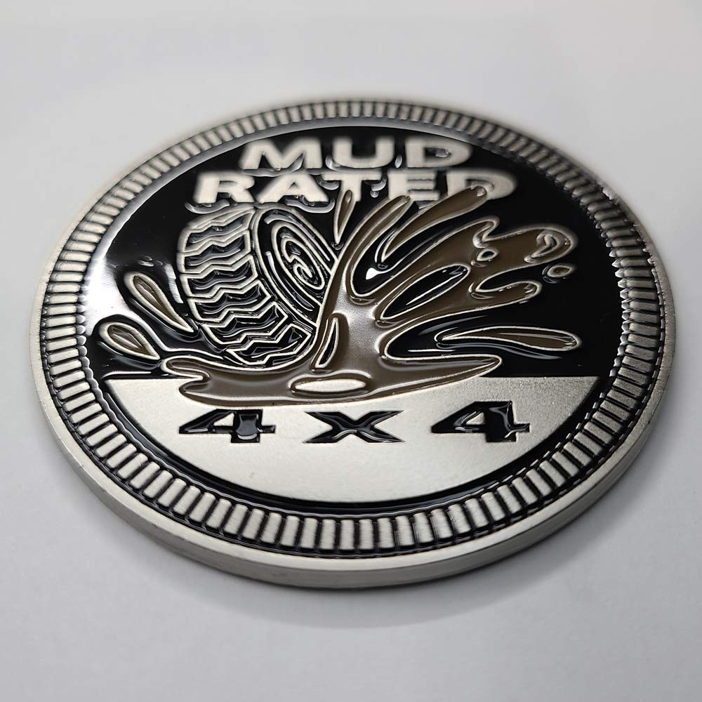 Badge Glow Mud Rated 4X4 Metal Automotive Badge Specifically Designed For The Jeep Wrangler Or Cherokee ~ Stick It Anywhere! (Mu
