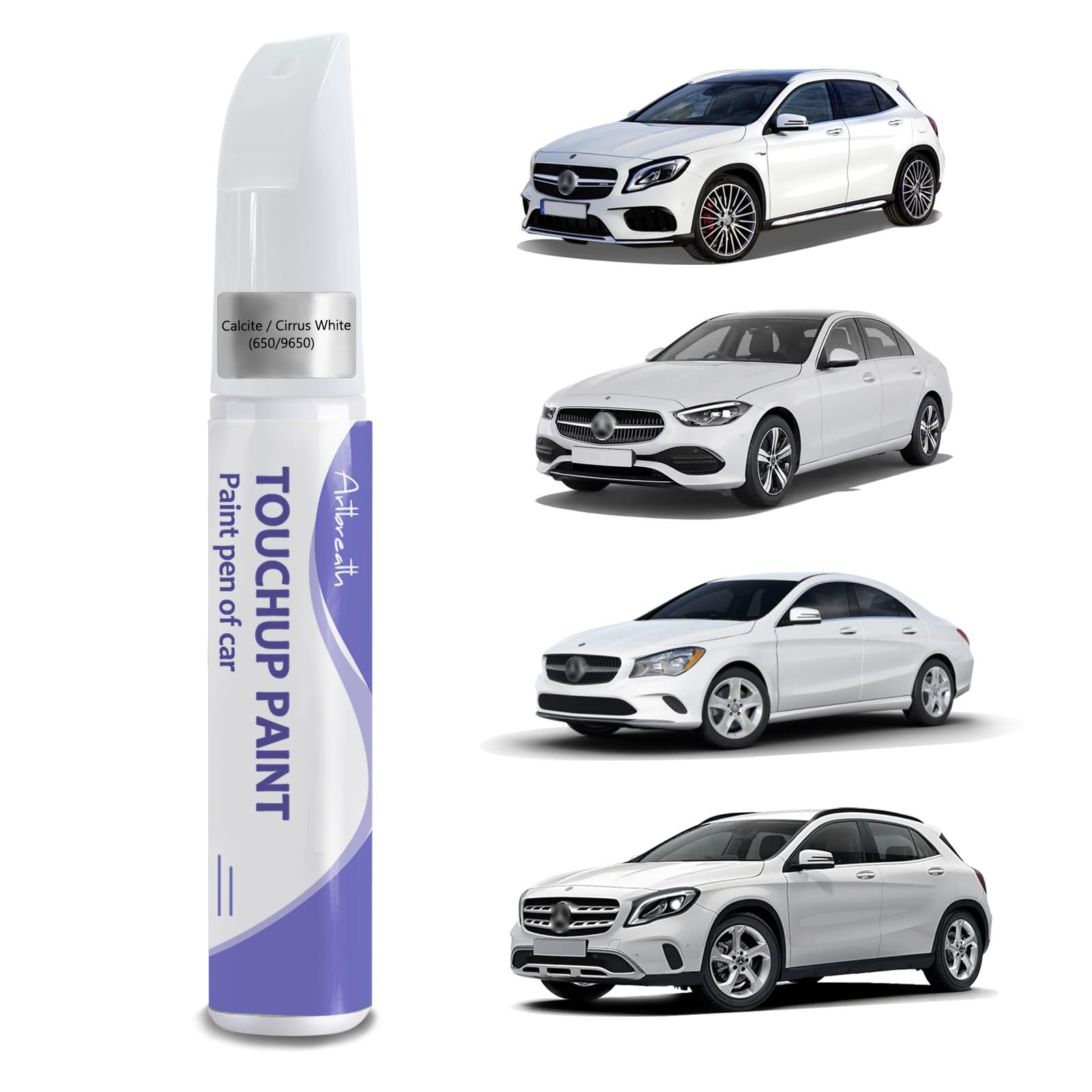 Touch Up Paint for Benz Cirrus White(650/9650)-Exact Match-Chips and Nicks TouchUp Paint Pen Scratch Repair Car Accessories Car 