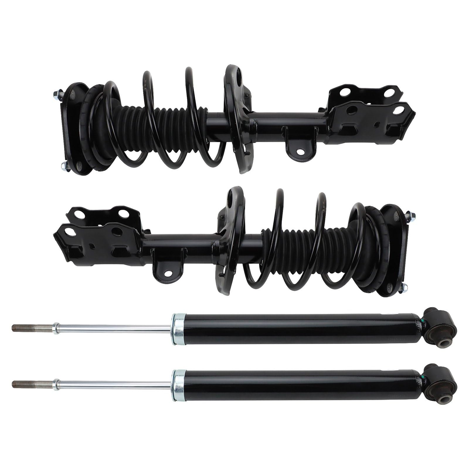 Trq Front And Rear Complete Strut Assembly & Shock Absorber Kit Complete Strut & Coil Spring Assembly Compatible With 2014-2017 