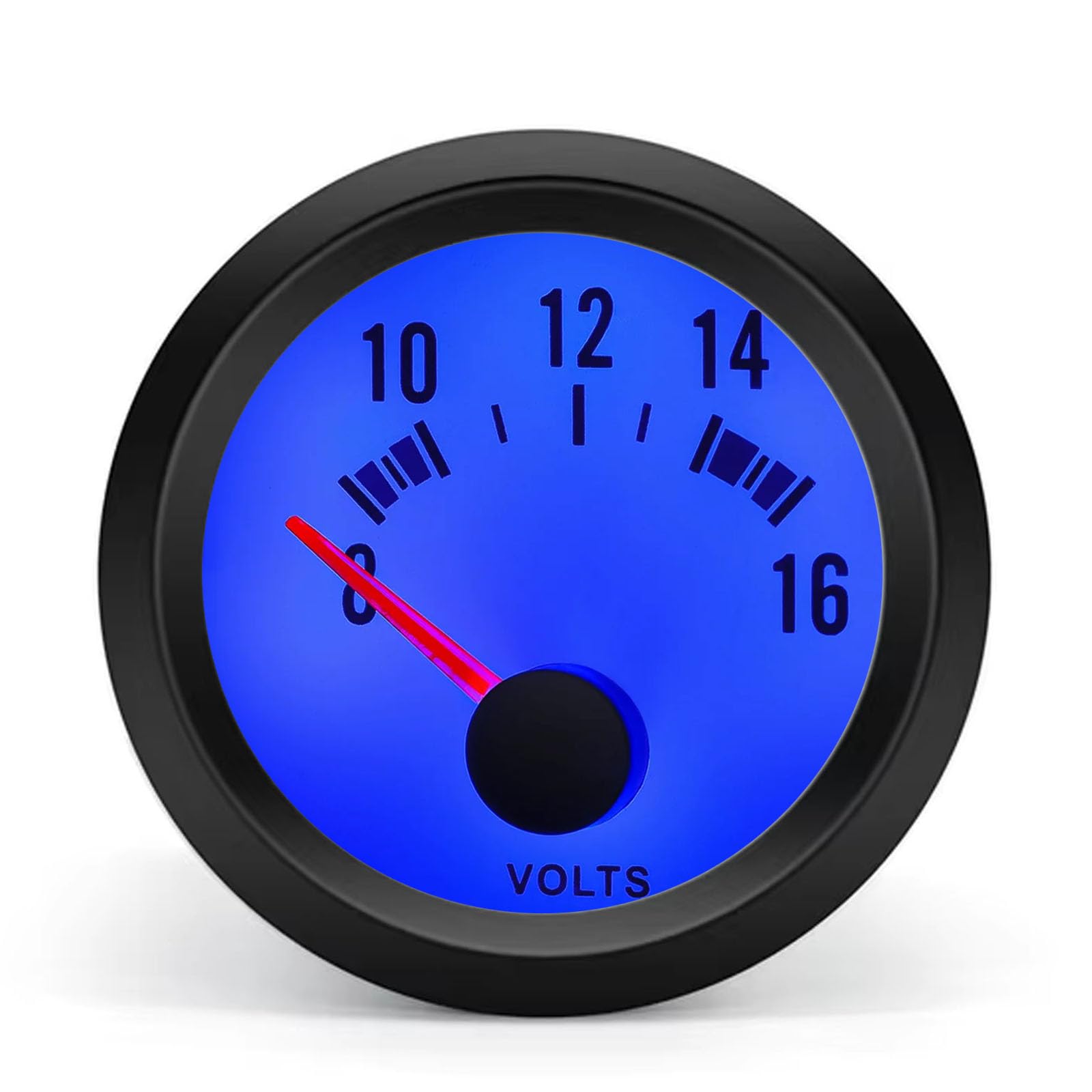 BYYOUIV 2'' 52mm Voltage Gauge Digital Blue LED Voltmeter Meter 8-16V for Cars