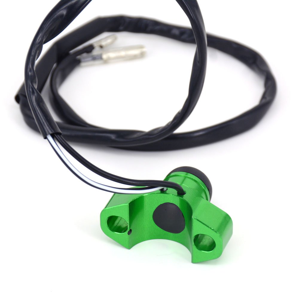 Jfg Racing Cnc Universal Motorcycle Engine Stop Start Kill Switch Button With Mounting Backplate For Kx250 Kx450F Klx110 - Green
