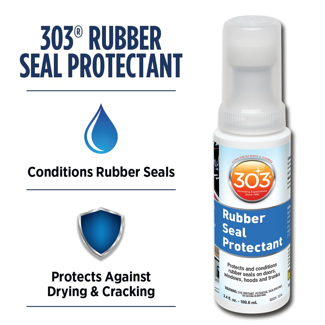 303 Products Rubber Seal Protectant - Windows, Hoods, Trunks, Rejuvenates Color & Flexibility of Old & Dry Seals, Weatherproofin