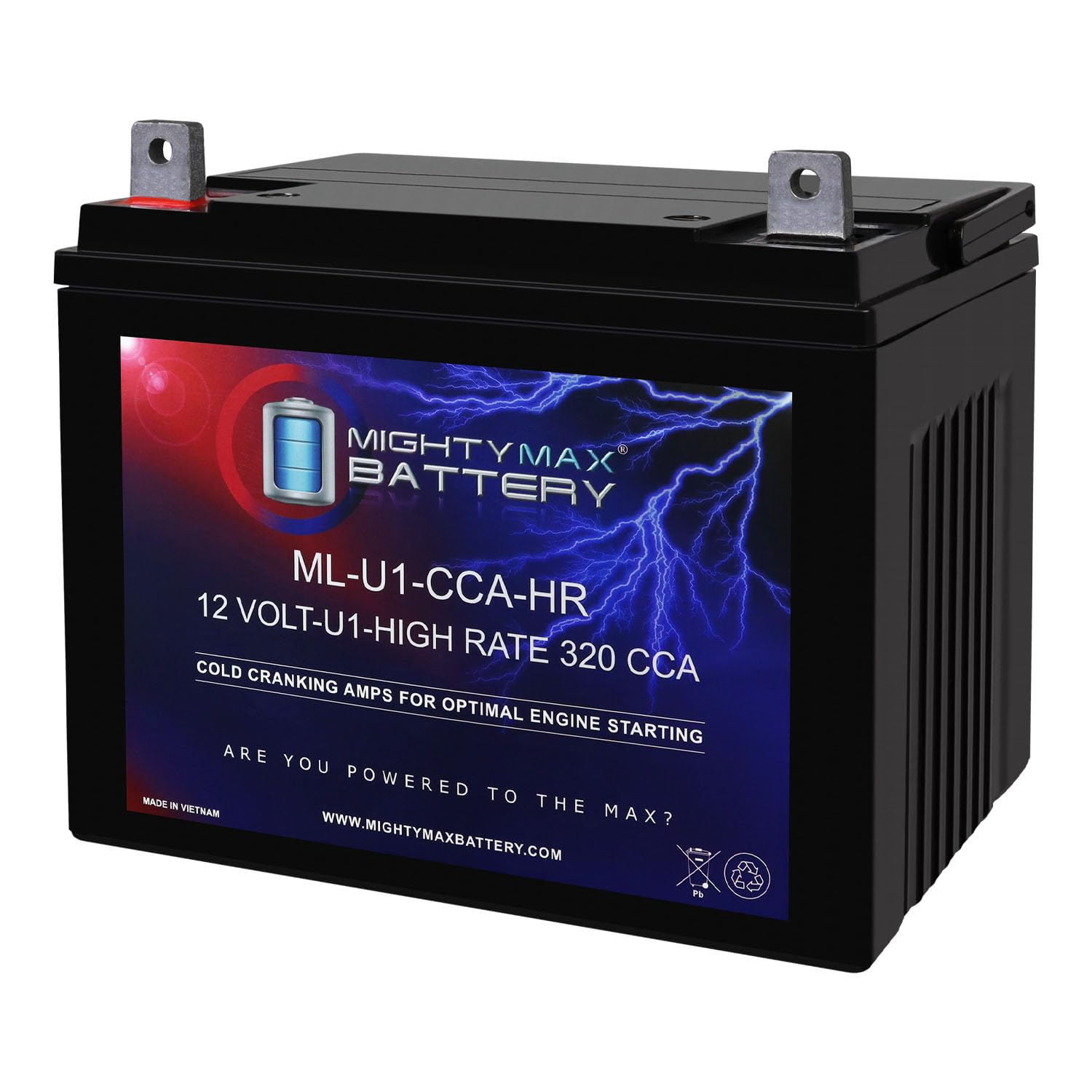 Mighty Max Battery ML-U1-CCAHR 12V 320CCA Battery for Cub Cadet Sit Down All Mower