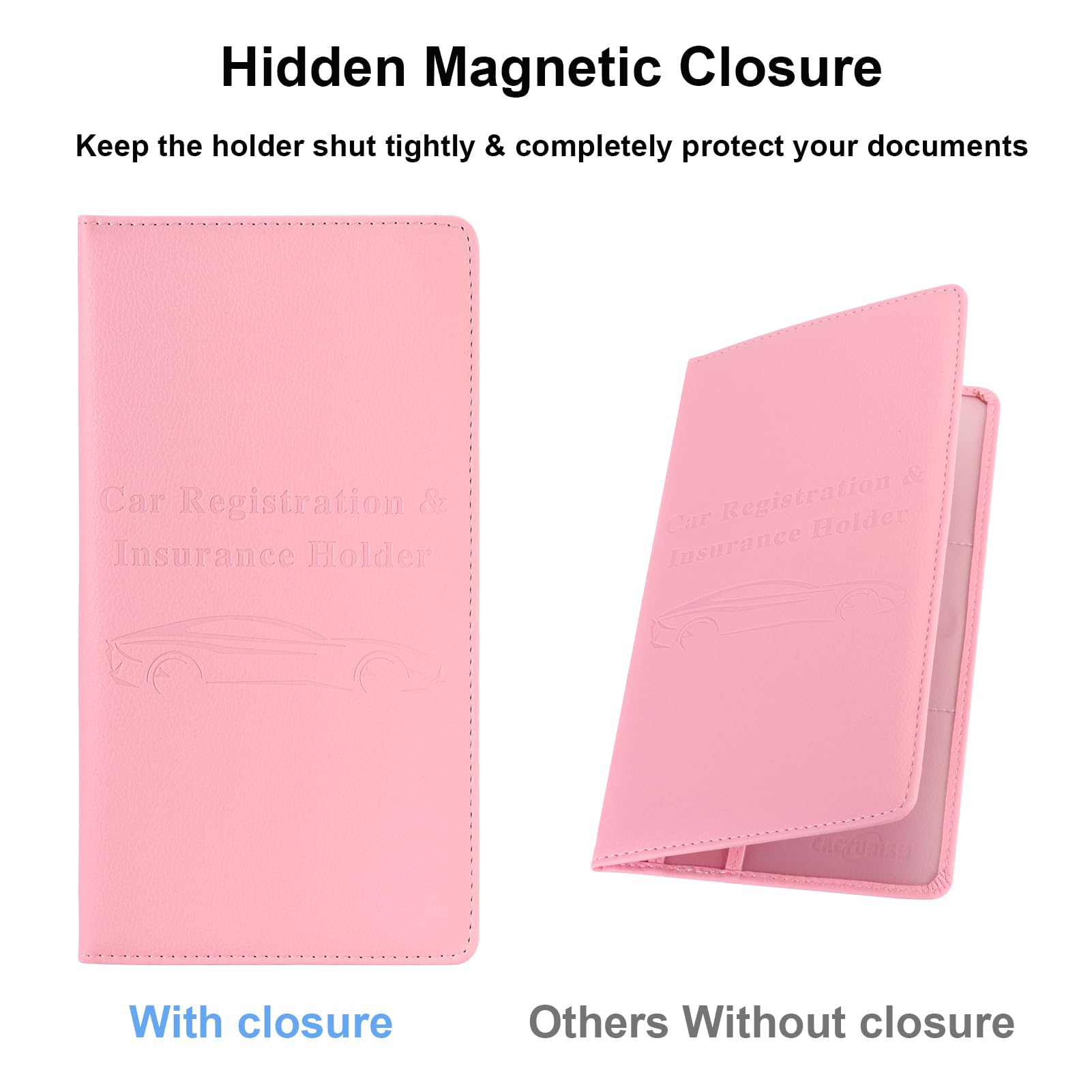 Cacturism Car Registration And Insurance Holder, Car Accessories Vehicle Glove Box Car Organizer Women Car Accessories With Magn