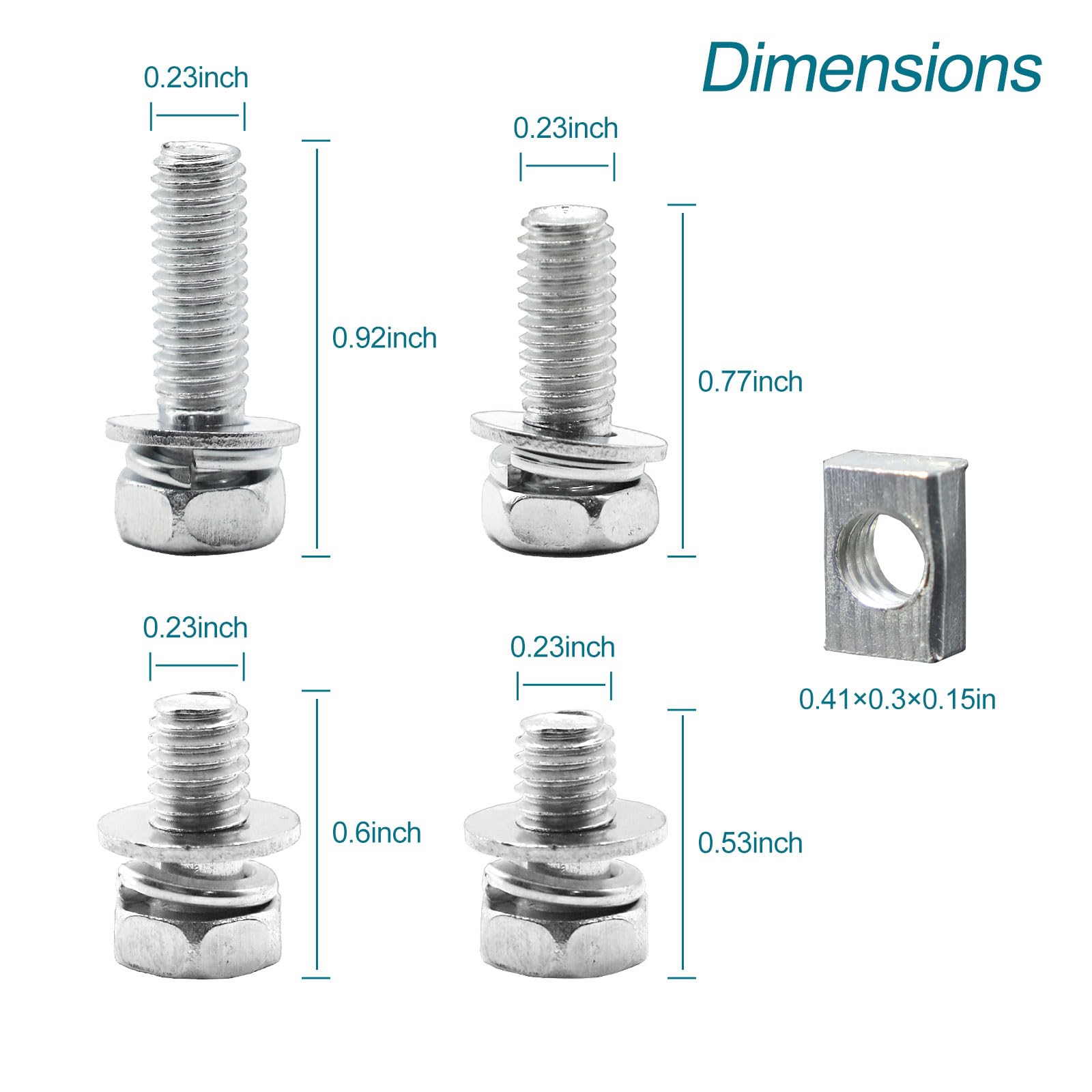 Qiatol 80 Pcs Bolts And Nuts Kit, Motorcycle Battery Bolts And Nuts, M6 Motorcycle Battery Screw And Nut, Battery Terminal Bolts