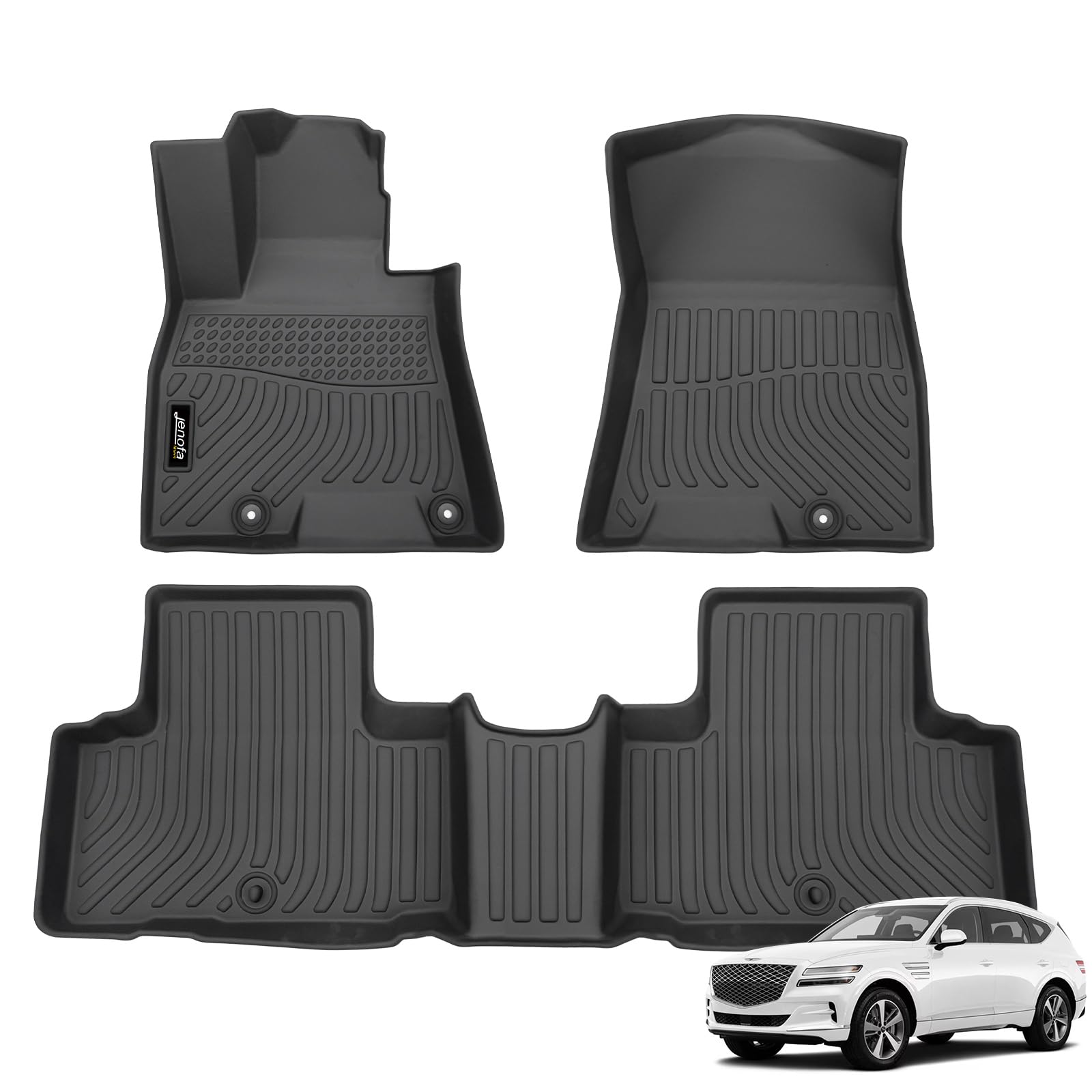 Jenofa-Floor Mats for Genesis GV80 5 Seats 2021-2024 Floor Liner All Weather Car Mats Custom Fit GV80 Durable Waterproof Floor L