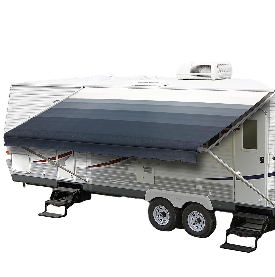 Shadepro - Rv Awning Fabric Replacement - Heavy Duty Weatherproof Vinyl - Universal Outdoor Canopy For Camper, Trailer, And Moto