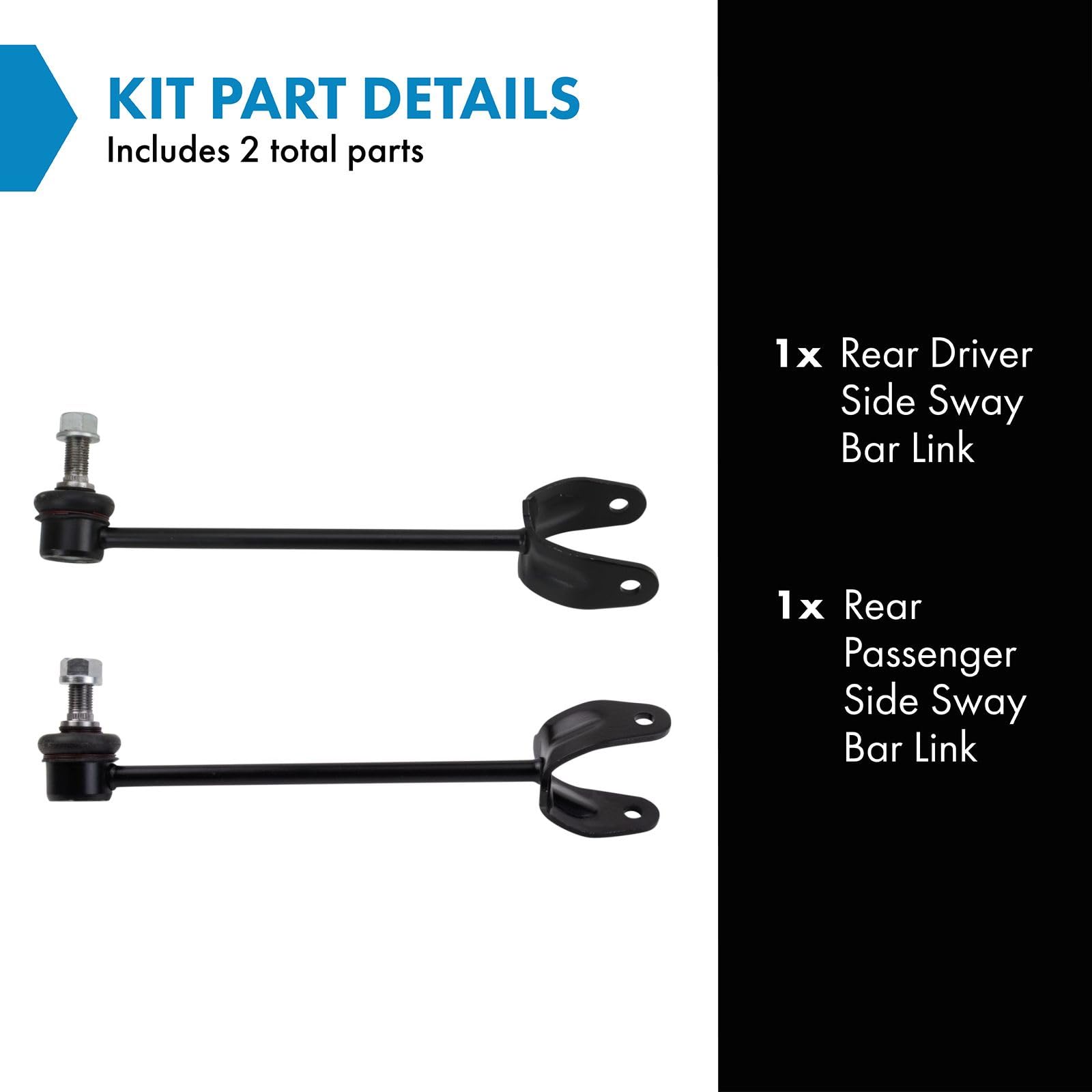 Trq Rear Sway Bar Stabilizer Link Set Compatible With 2007-2017 Lexus Ls460 2008-2016 Ls600H