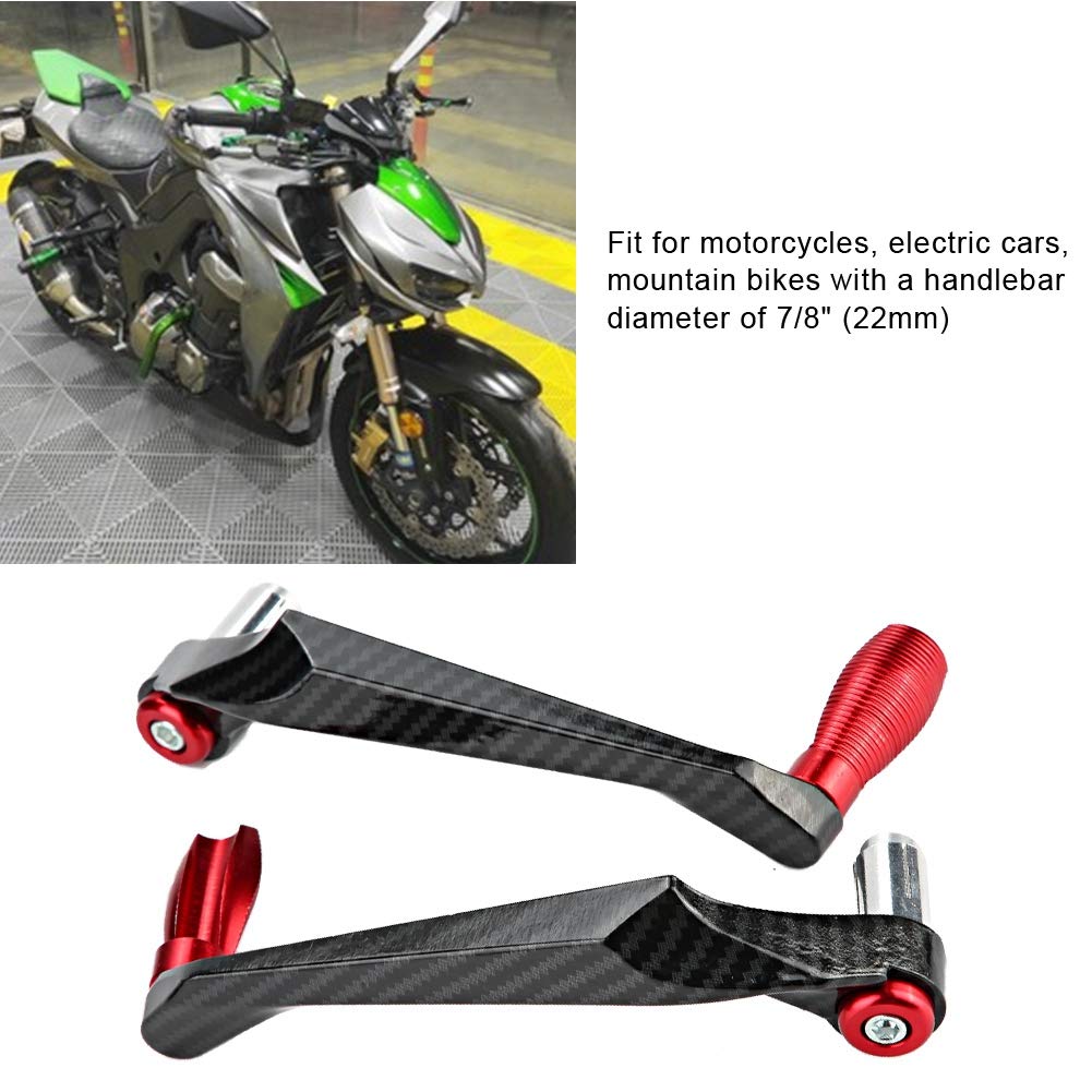 7/8Inch Universal Motorcycle Handlebar Protector, Cnc High Density Aluminum Alloy Brake Handlebar Guard(Red)