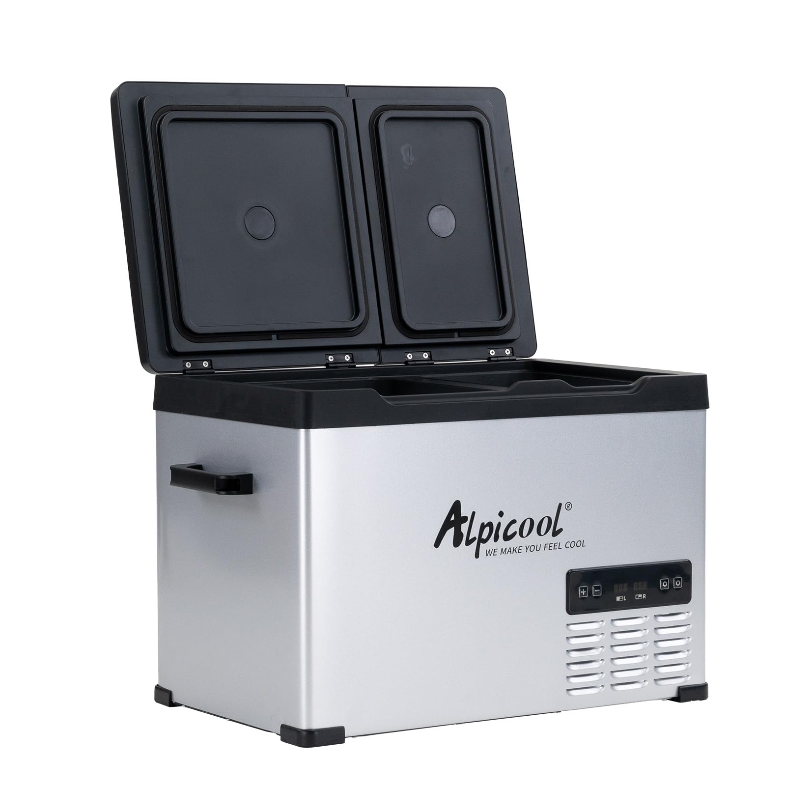 Alpicool Chs55 Dual Temperature Control 12 Volt Refrigerator 42 Quart Portable Car Fridge Freezer (-4F~68F) For Truck, Rv, Boat,