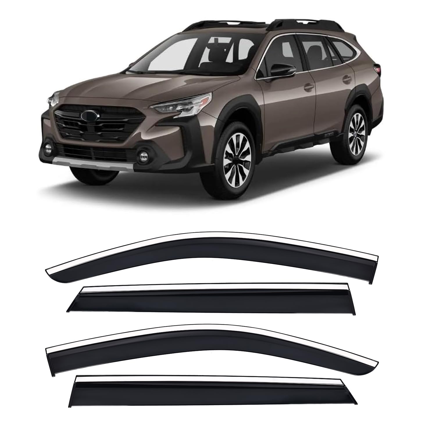 Vesul Compatible With Subaru Outback 2020-2025 Rain Guards Wind Deflectors Anti-Rain Window Visors With Tape 304 Stainless Steel