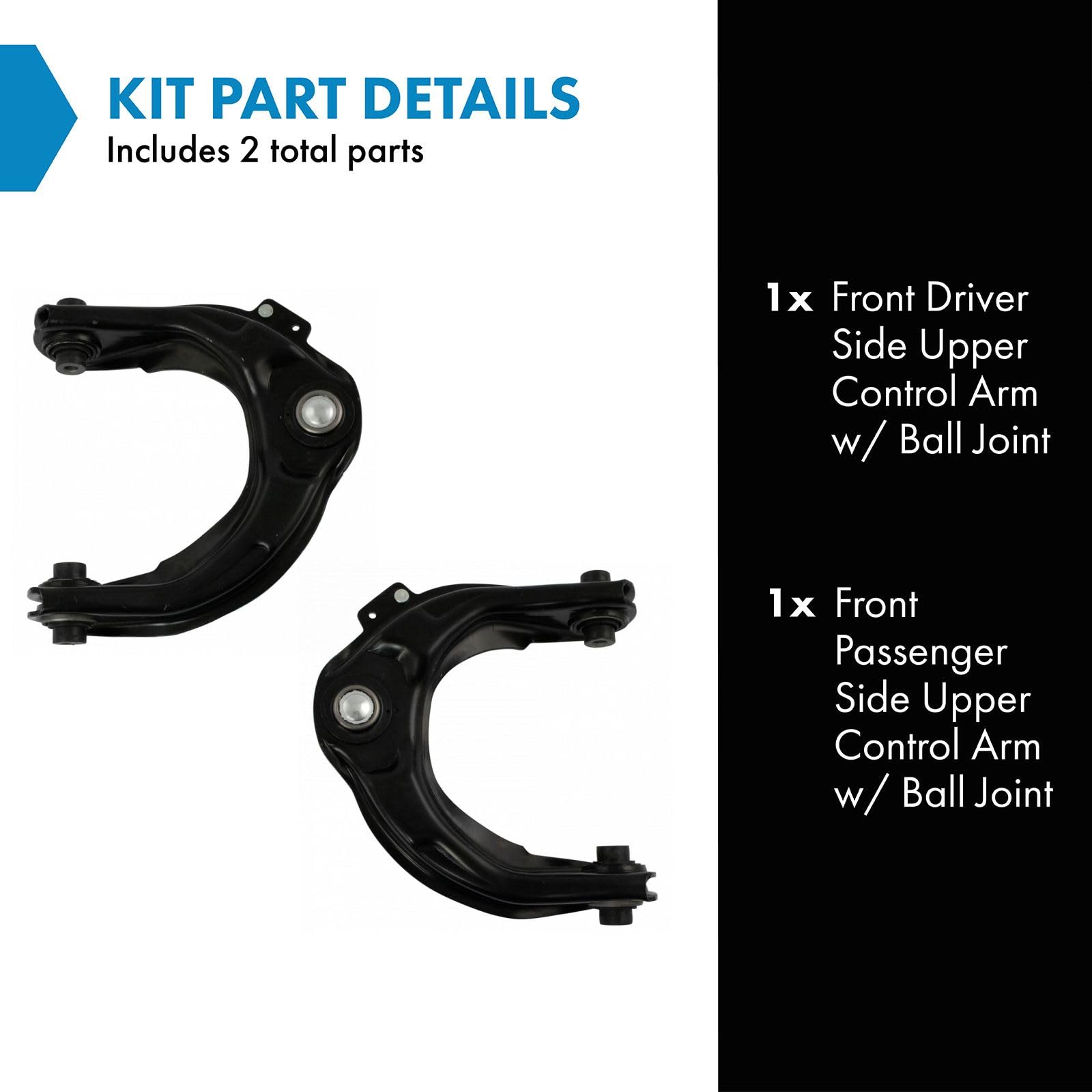 Trq Front Upper Control Arm With Ball Joint Set Driver & Passenger Side Upper Compatible With 2004-2008 Acura Tl